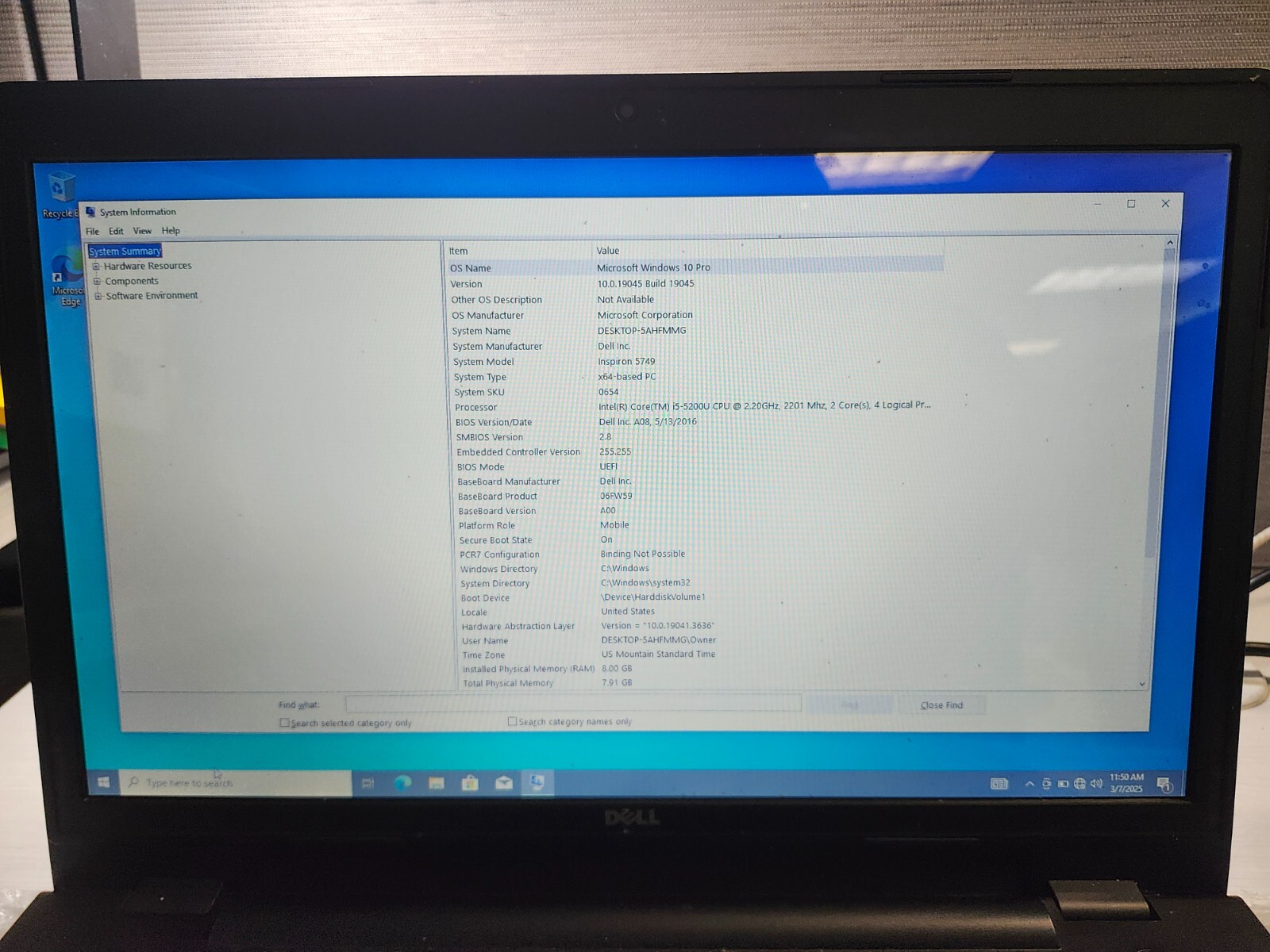 Dell Inspiron 15-5749 – i5-5200U 8GB 480GB SSD – W10P W/Charger
