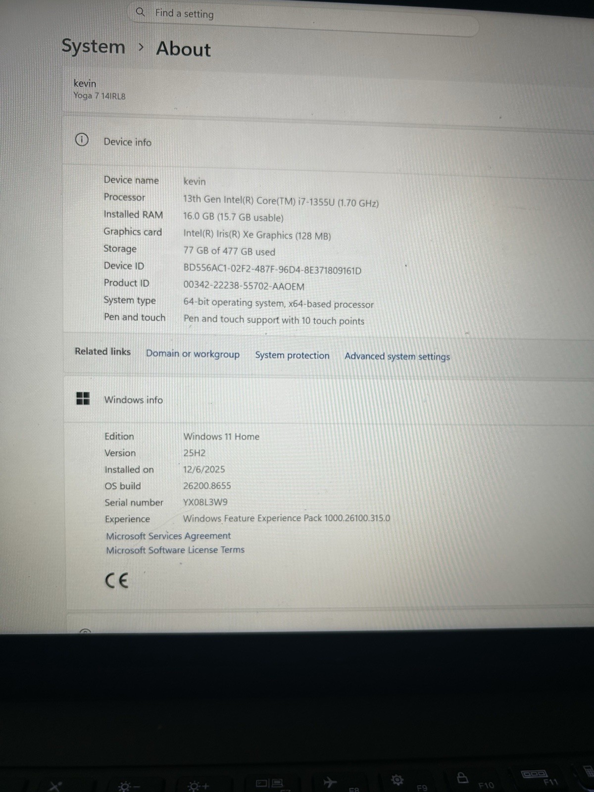 Lenovo Yoga 7 14IRL8 14in FHD Touch 2-in-1 i7-1355U 16GB 477GB SSD