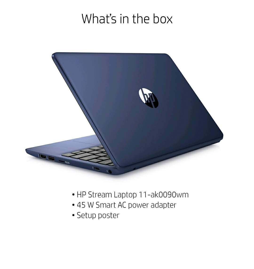 HP Stream 11.6″ Celeron 4GB RAM 64GB emmc Windows 10 11-ak0090wm Royal Blue NEW