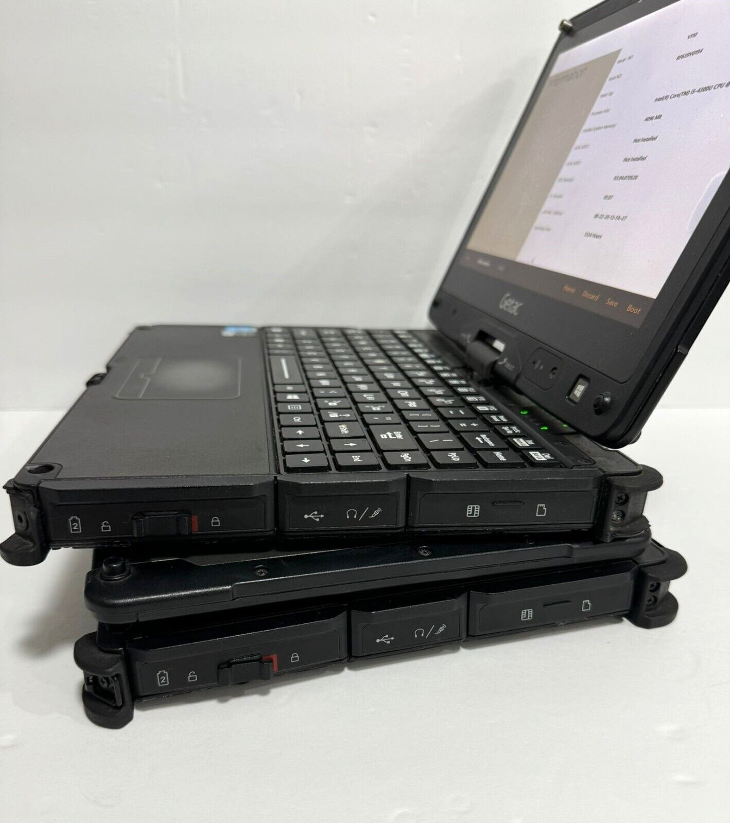Lot of 2 GETAC V110 i5-4300U 1.90GHz 4Gb Ram NO CADDY/SSD/Charger