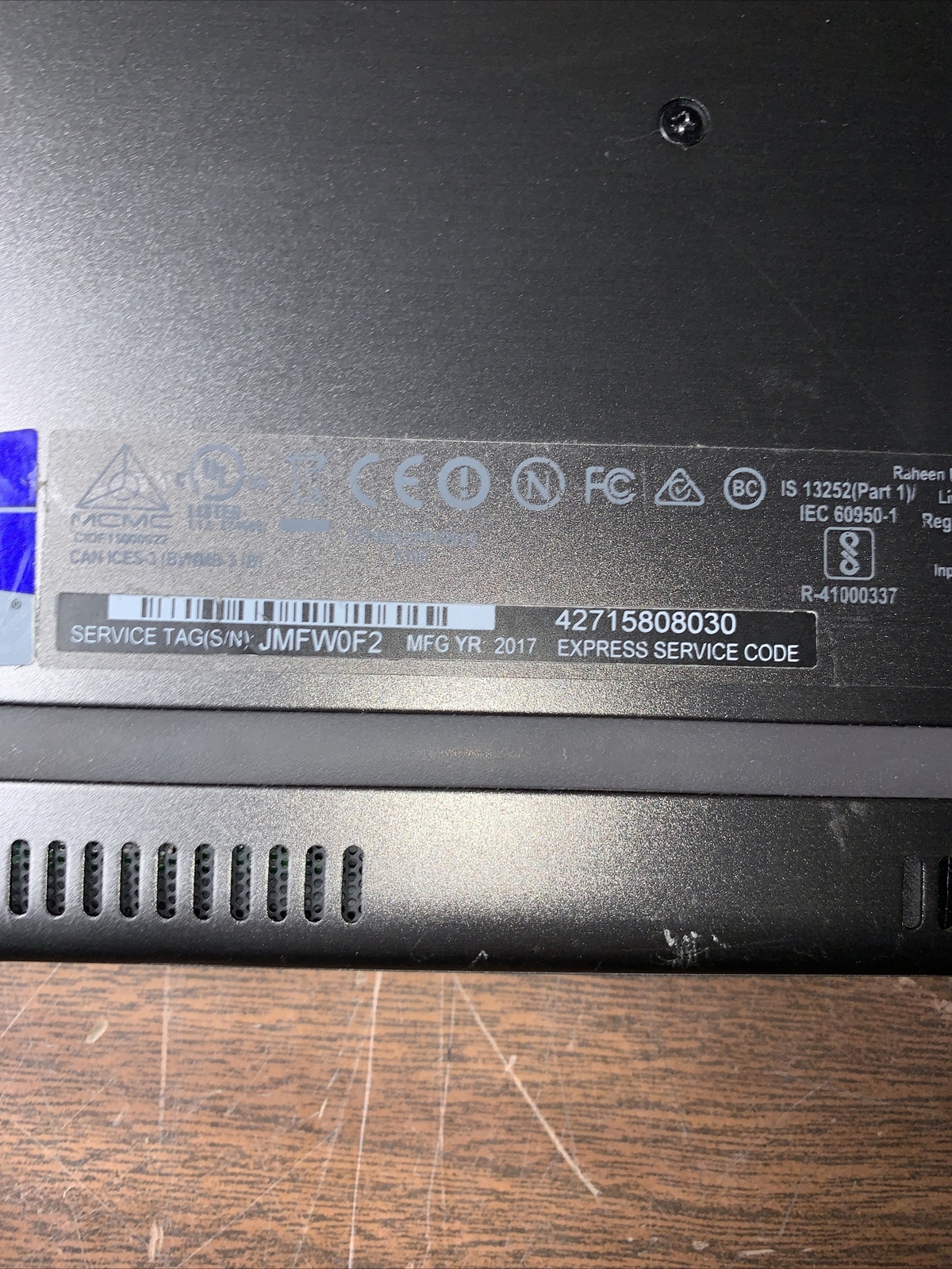 DELL LATITUDE 3379 INTEL CORE I3-6300U 2.40GHZ 4GB RAM **NO HD/ NO CADDIE