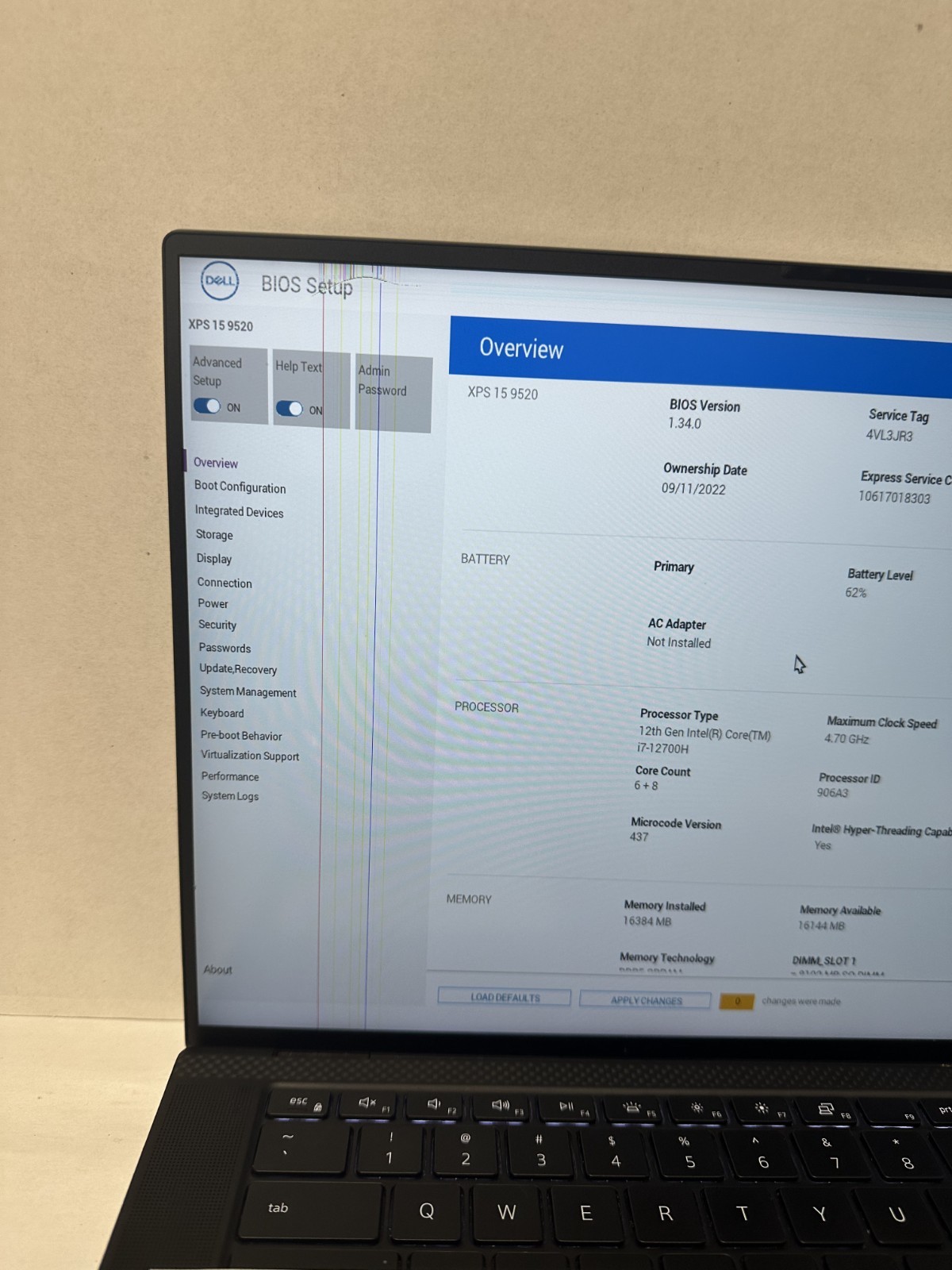 Dell XPS 15 9520 i7-12th Gen/16GB RAM/512GB NVME (No OS or Charger) Read Desc.