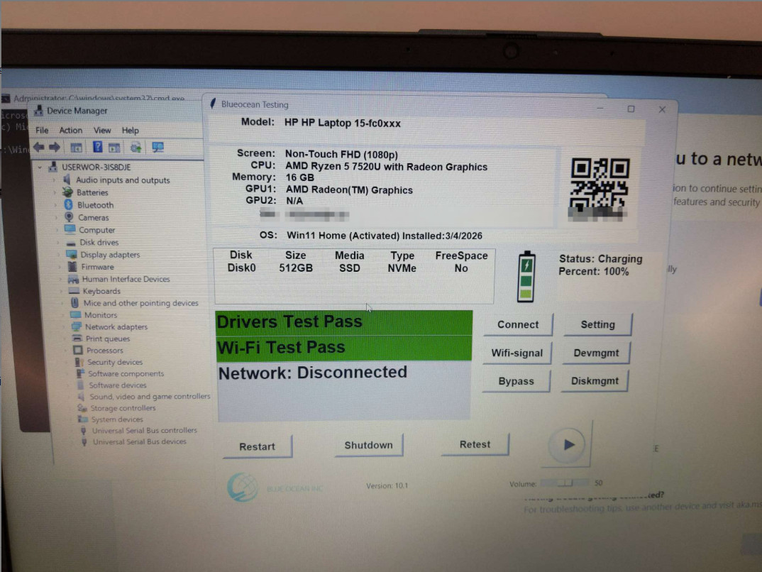 HP Laptop 15-FC0093DX 15.6″ FHD Ryzen 5 7520U 16GB RAM 512GB SSD Win 11 home