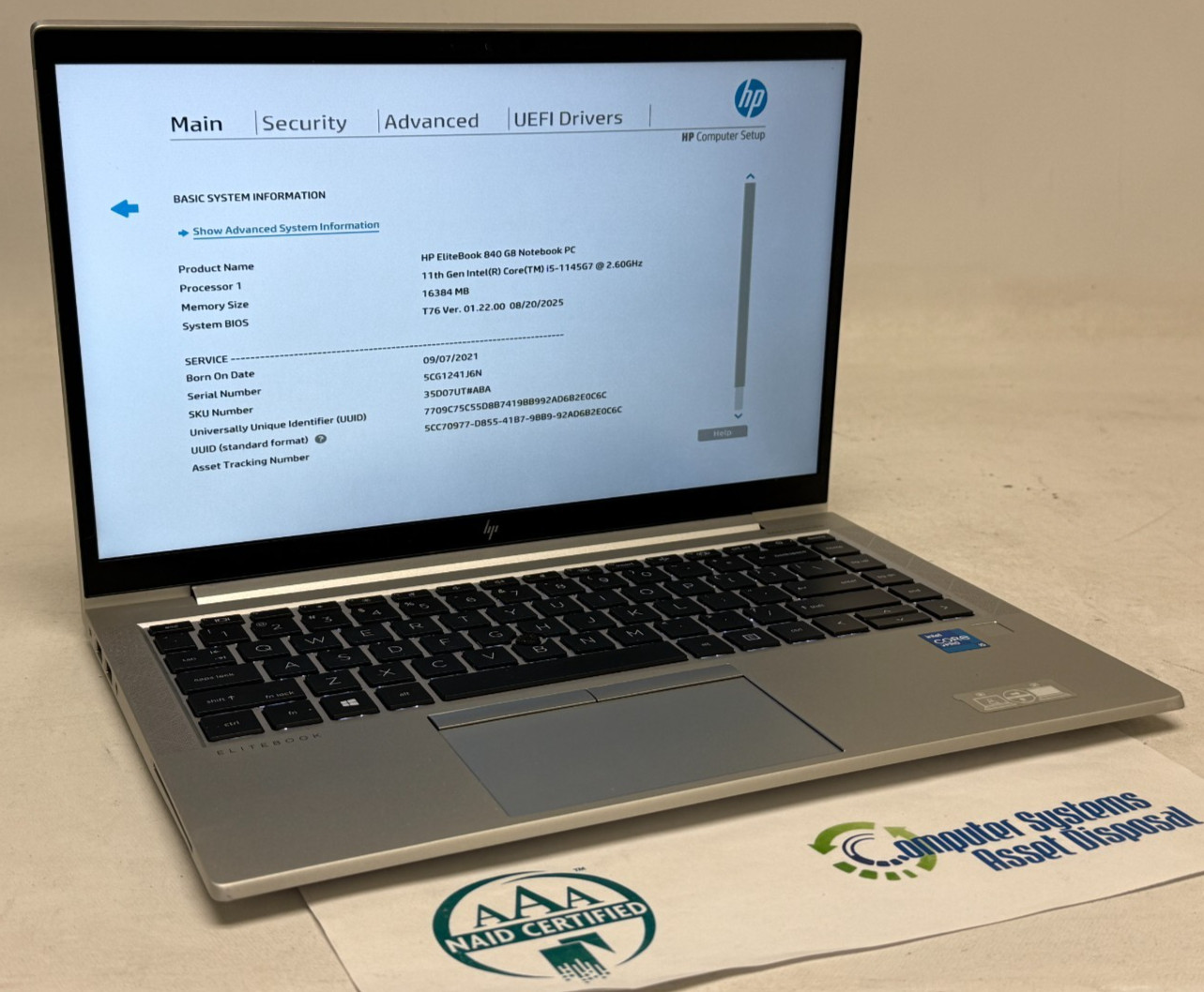 HP EliteBook 840 G8 14″ (i5-1145G7 – 16GB RAM – 256GB SSD – Win11Home)