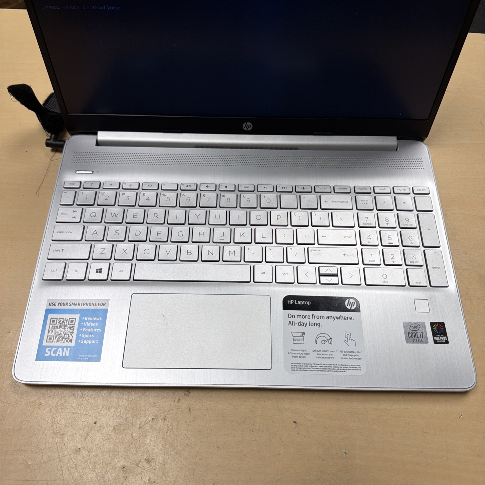 *PARTS HP NOTEBOOK 15-DY1027OD i7-1065G7 @ 1.30 GHz, 8GB RAM, NO HDD/OS
