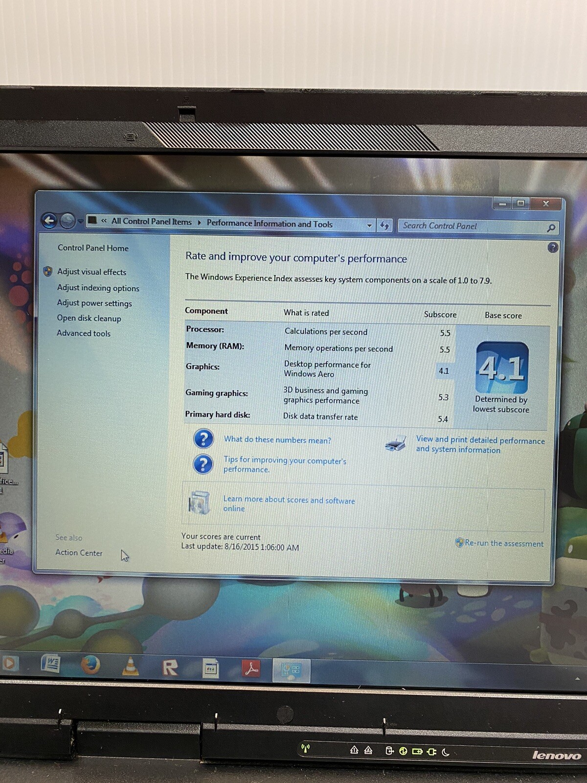 Lenovo ThinkPad R61 15″ Laptop Intel Core 2 Duo 2GB RAM 80GB HDD Windows 7