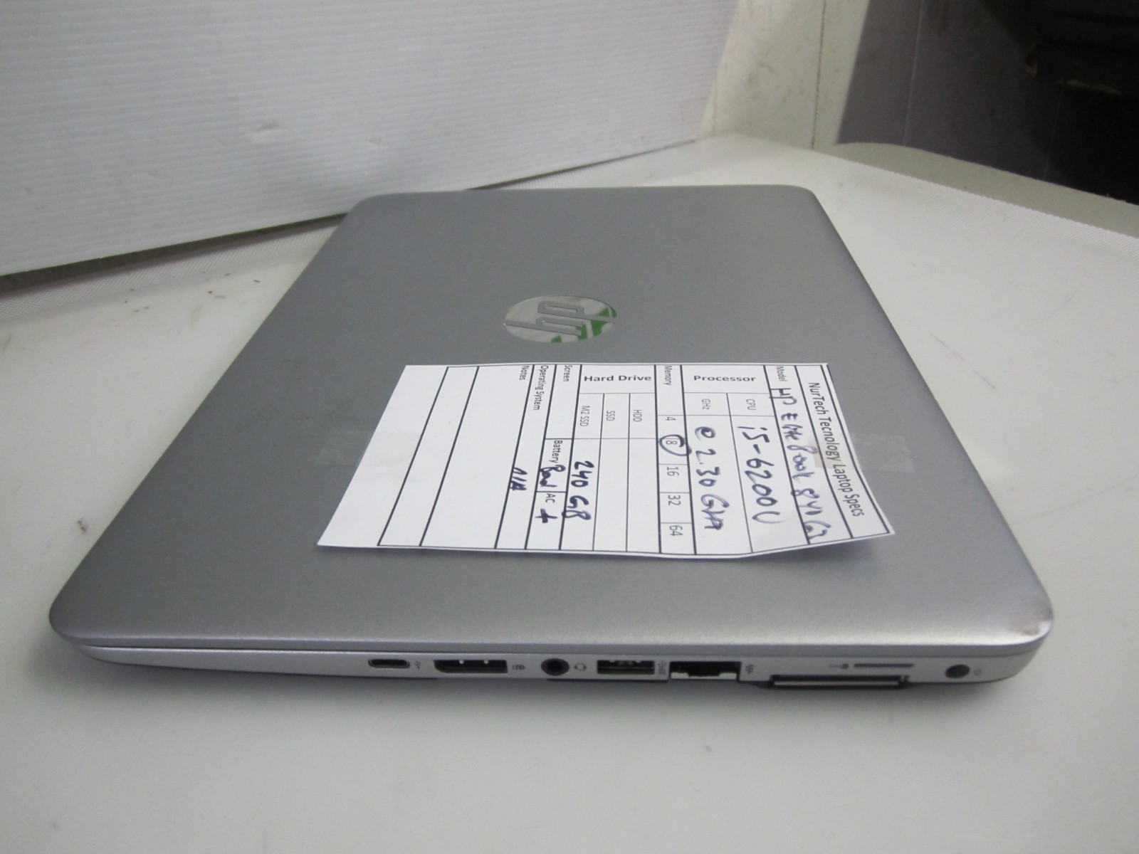 HP EliteBook 840 G3 14″ Laptop i5-6200U 8GB 240GB M2SSD BAD BTRY NO OS + AC
