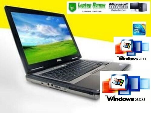 Vintage Dell Laptop Duo Windows 2000 2GB 80GB RS232 Serial Com Port new battery