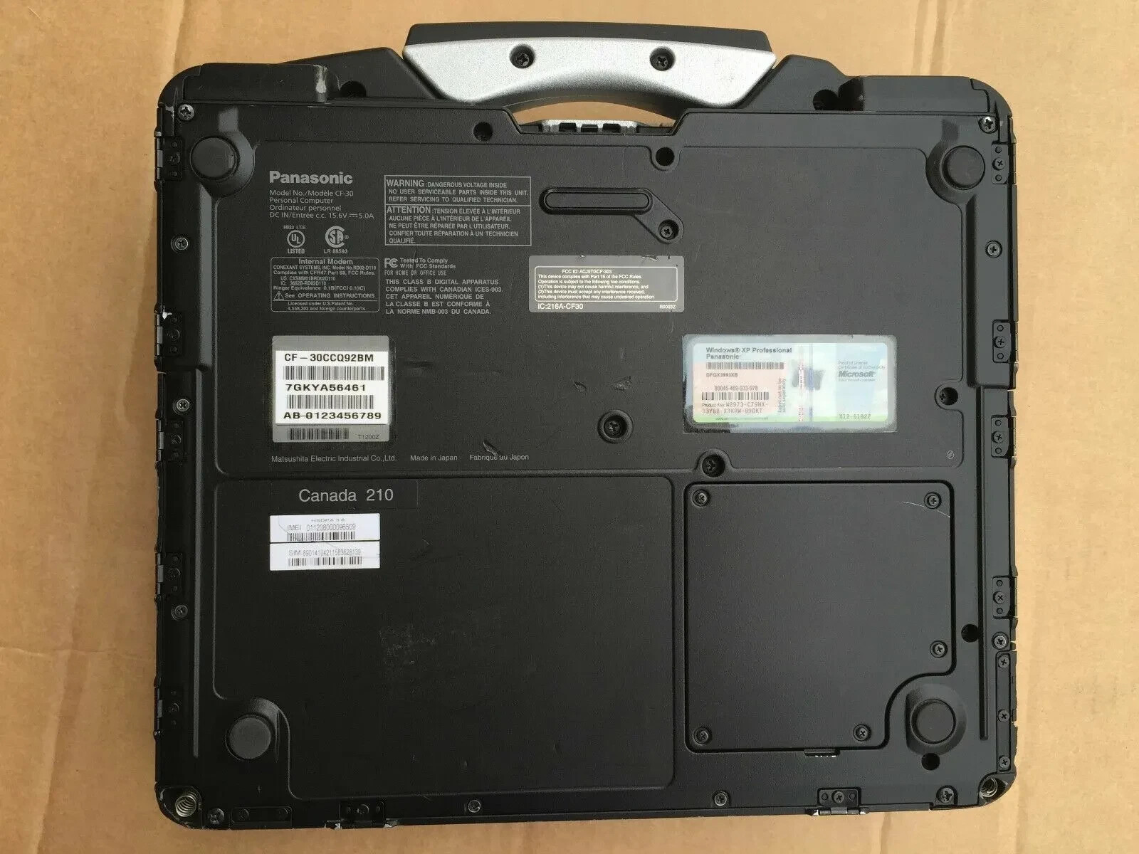 PANASONIC CF-30 TOUGHBOOK 1.66GHZ LAPTOP CF30 RUGGED TOUGH BOOK BACKLIT WIN XP