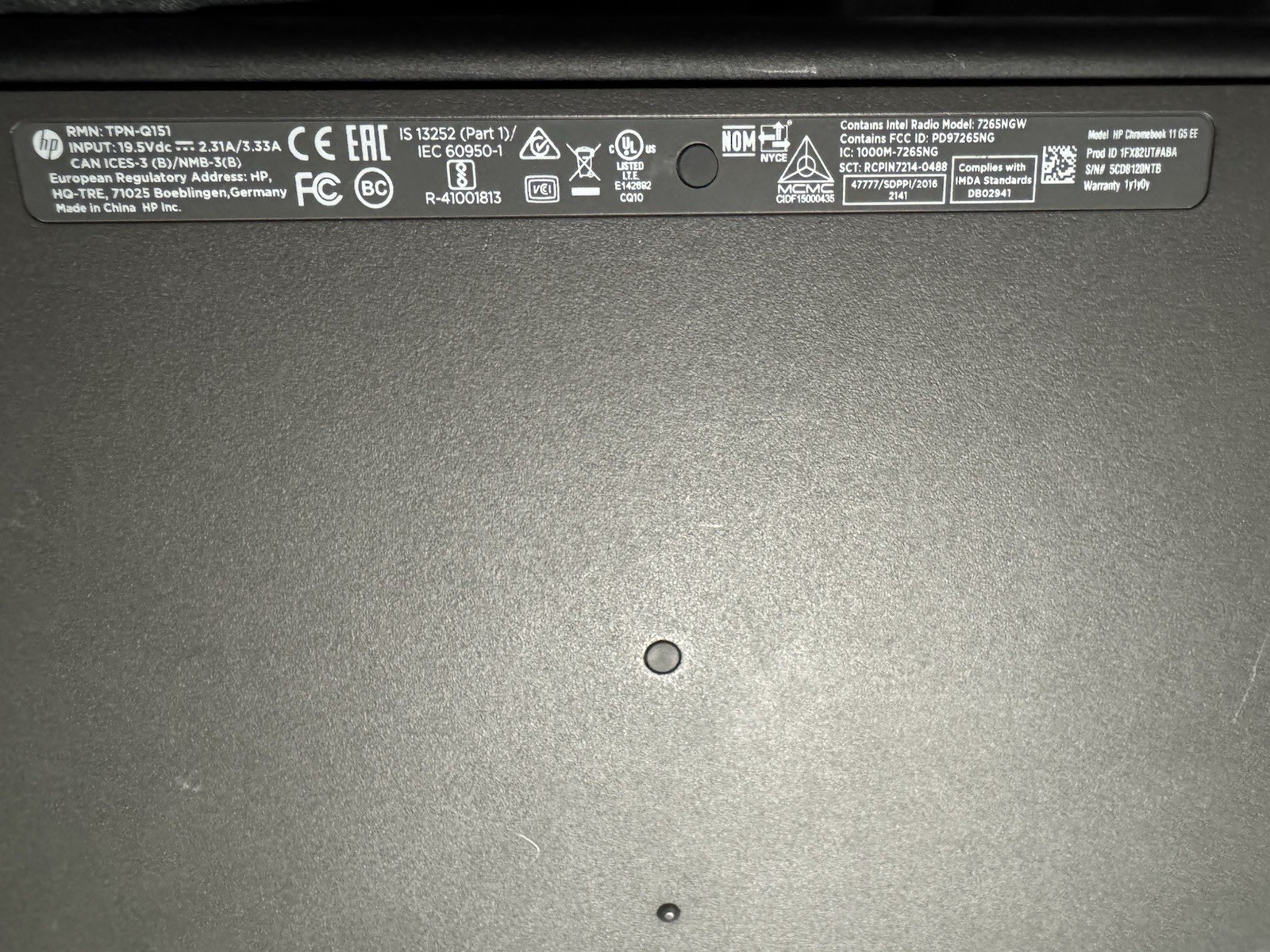 HP Chromebook TPN-Q151 Intel Celeron N3060 1.60GHz 4GB RAM – Reset W/ Charger