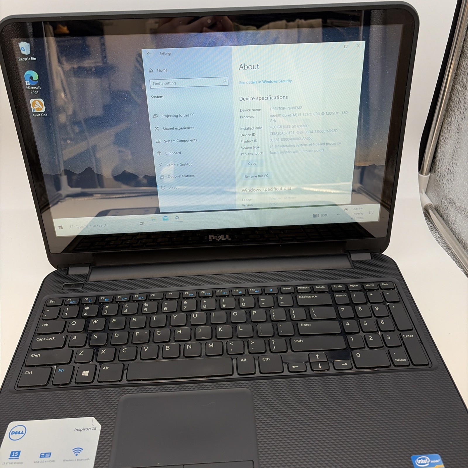 Dell Inspiron 15-3521 15.6” Intel Core i3-3217u CPU @ 1.80GHz L99