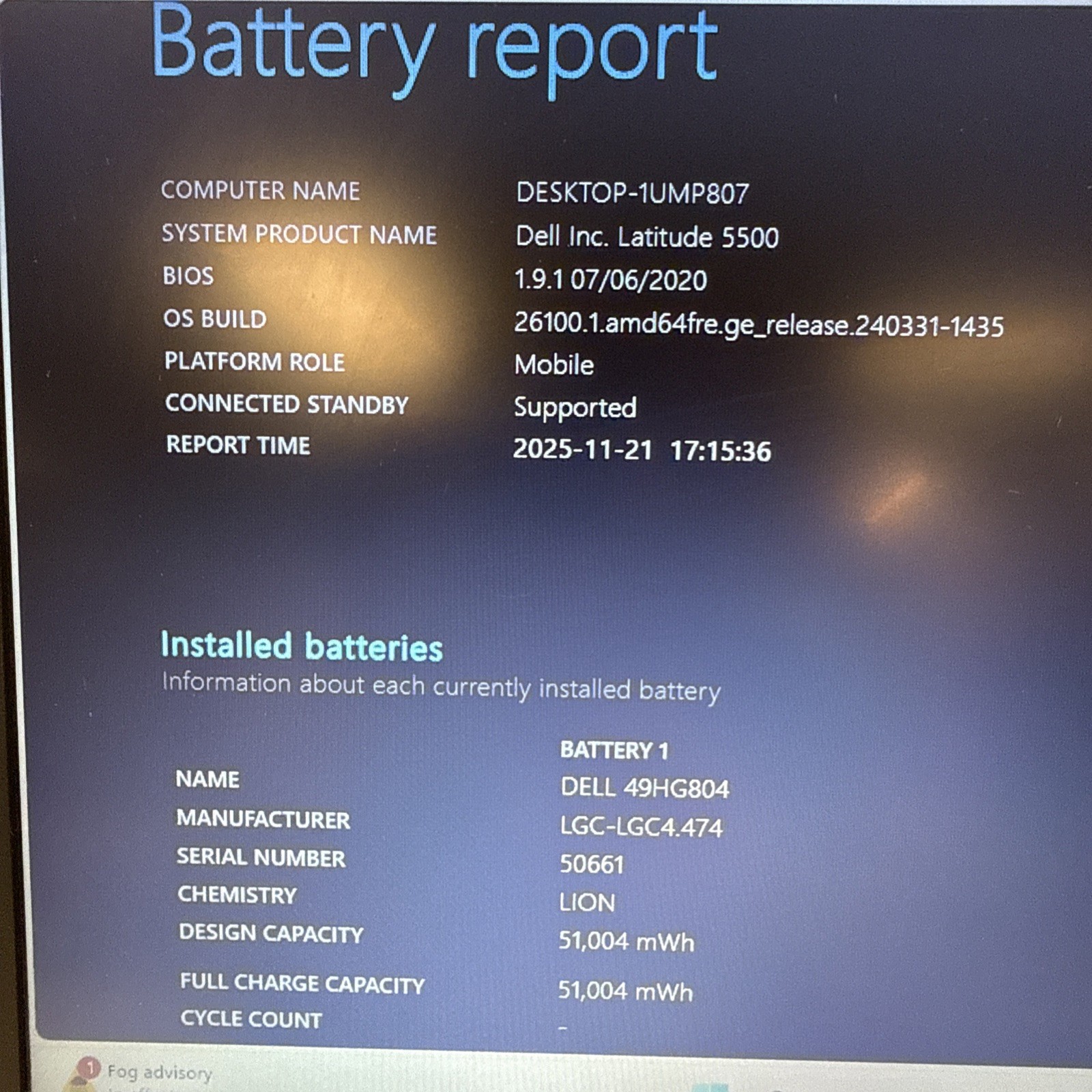 Dell Latitude 5500 15.6” i7-8665U 16GB 512GB SSD Win11 Pro 100% Battery + AC