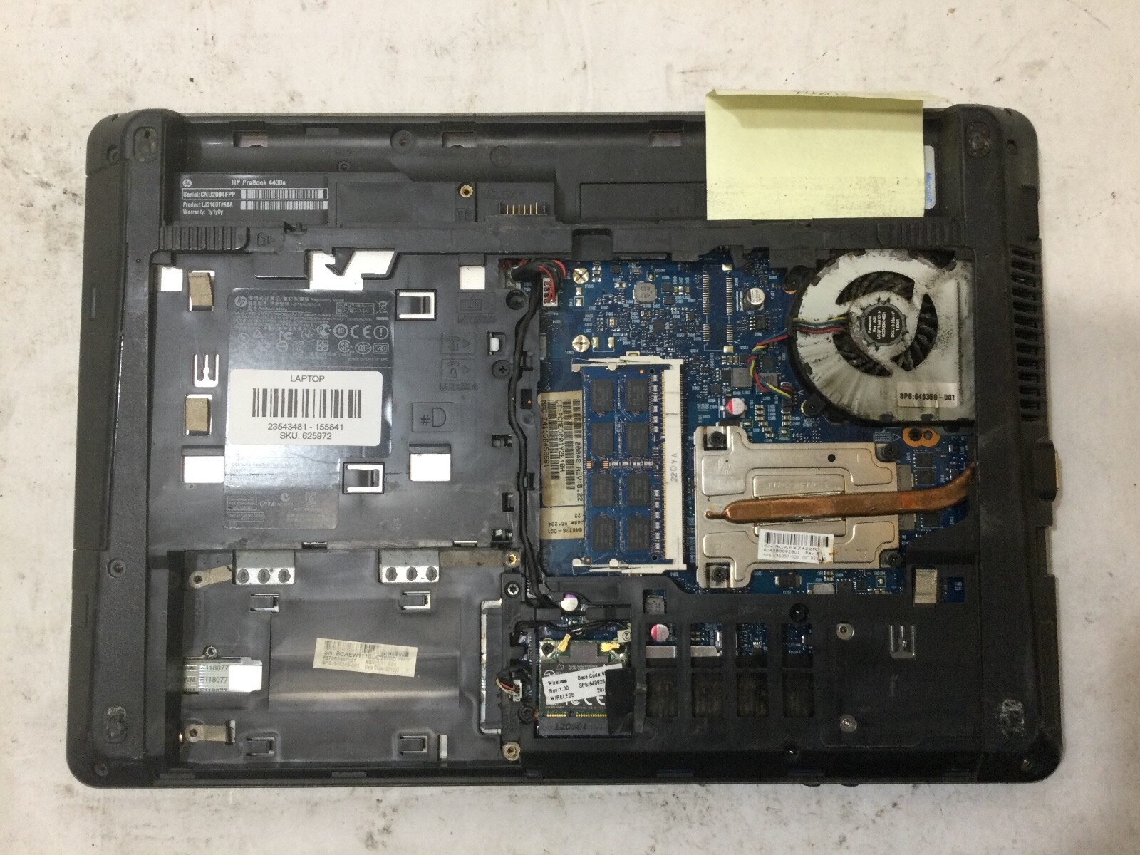 HP PROBOOK 4430s – INTEL I3 2330M – NO RAM – BOOTS TO BIOS – READ DESCRIPTION-BB