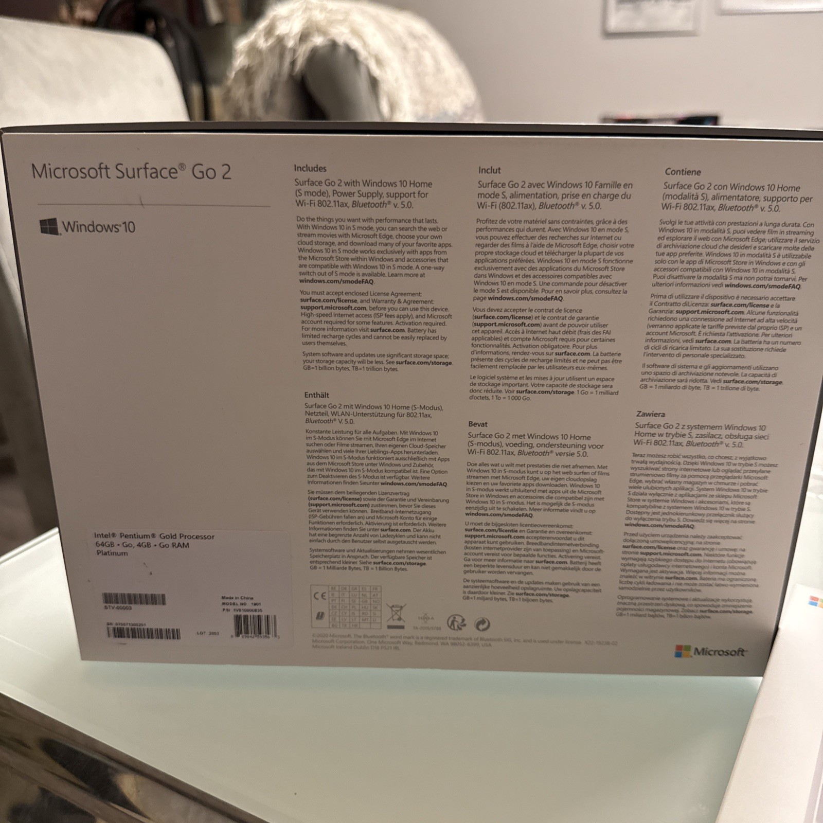 Microsoft Surface Go 2 1901 Pentium 4425Y 4GB RAM 64GB SSD 10.5″ Tablet With PEN