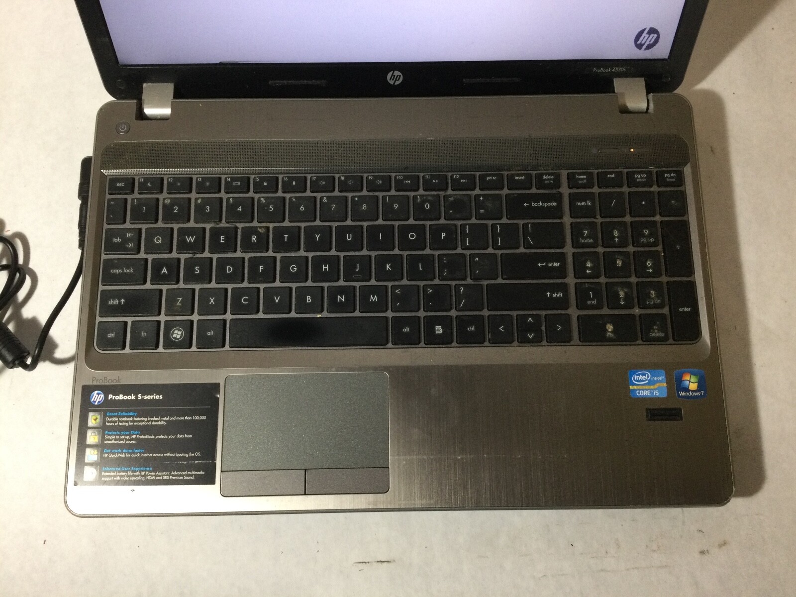 HP PROBOOK 4530S – FOR PARTS – INTEL I5 – NO RAM – READ DESCRIPTION – BB!!!!!!!!