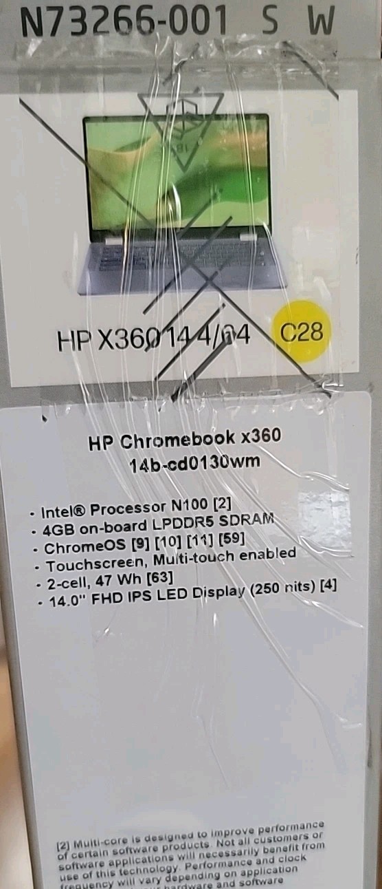 HP Chromebook X360 14B-CD0130WM 14″ Touch Intel N100 4GB RAM 64GB SSD Laptop