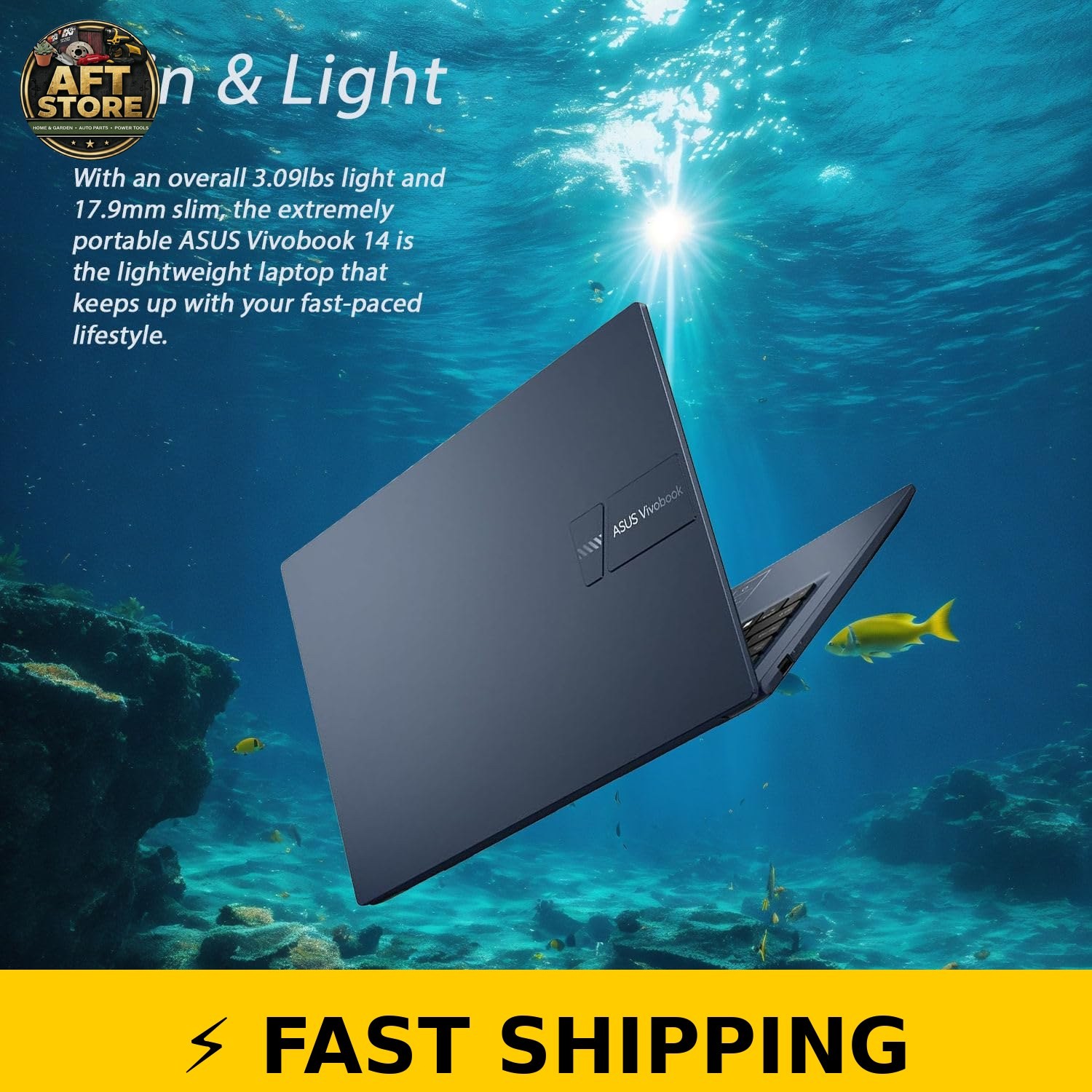 WOWPC ASUS VivoBook 14″ Laptop Intel i3 16GB RAM Win 11 Quiet Blue