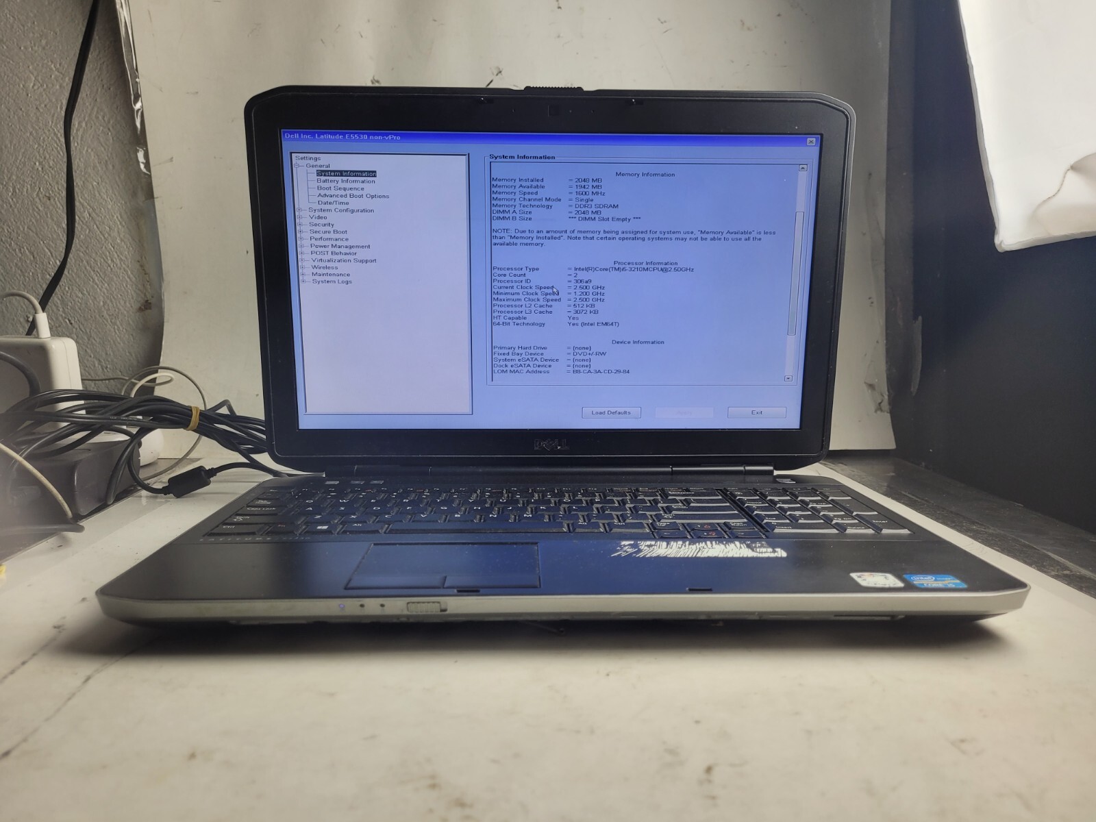 Dell Latitude E5530 w/i5-3210M, 2GB RAM, 15.6″ Laptop for Parts #2208