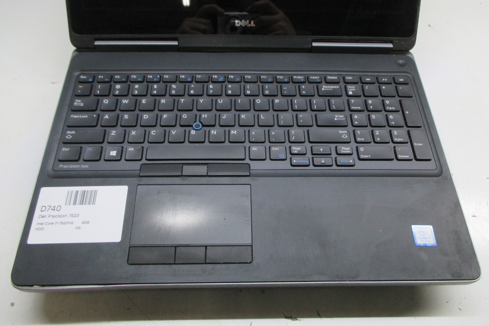 Dell Precision 7520 Intel Core i7-7920HQ 3.1GHz 8GB NO HDD