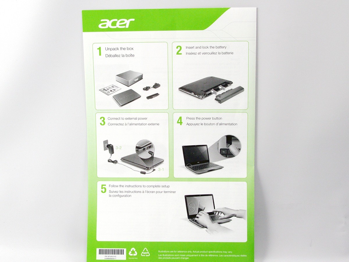 ACER AspireOne 722 250GB HDD 2GB RAM- Original Box, Reset to Factory Condition
