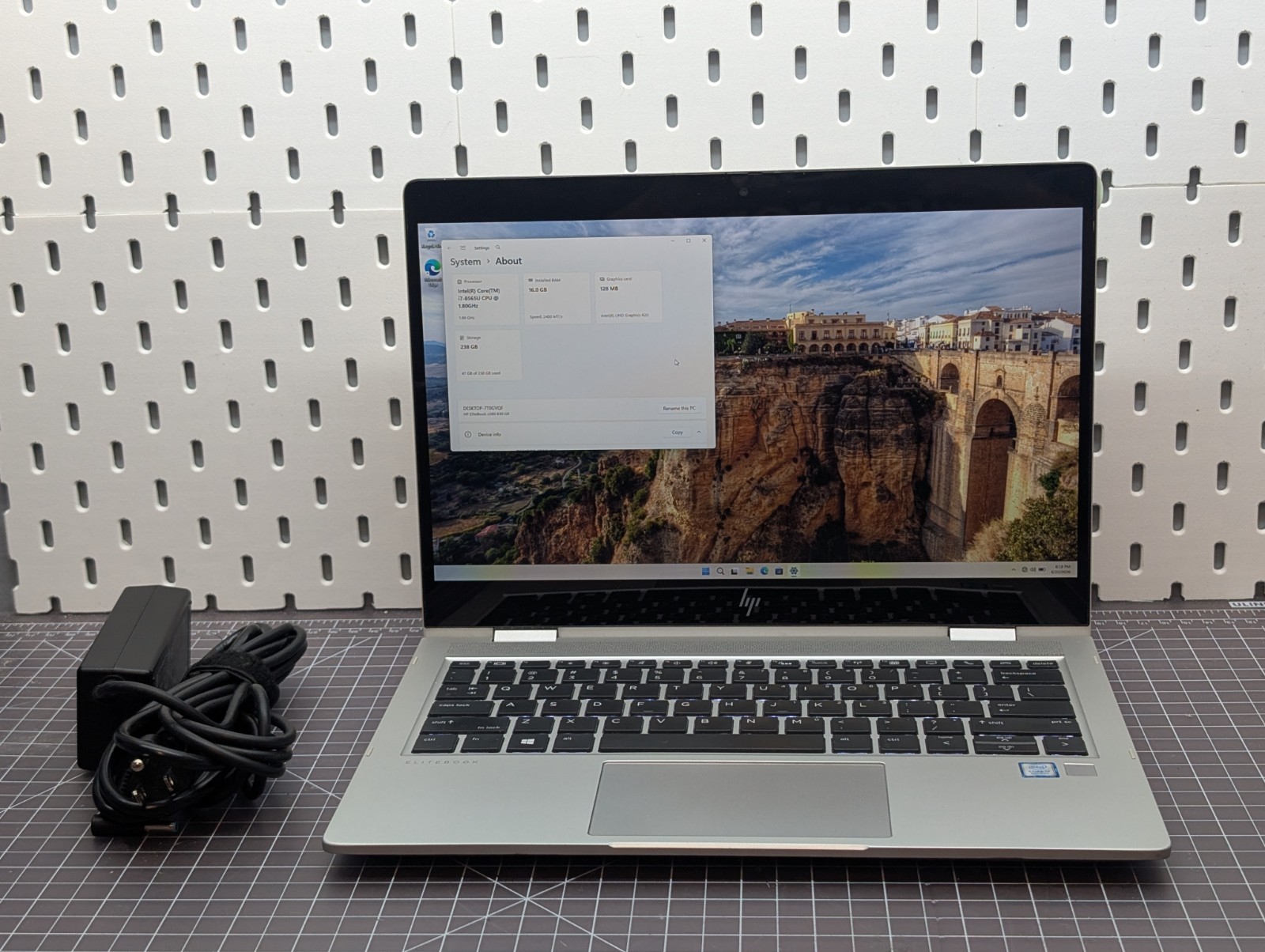 HP EliteBook 830 G6 x360 Core i7-8565U 1.8GHz 16GB RAM 256GB SSD Win 11 Pro *AC*