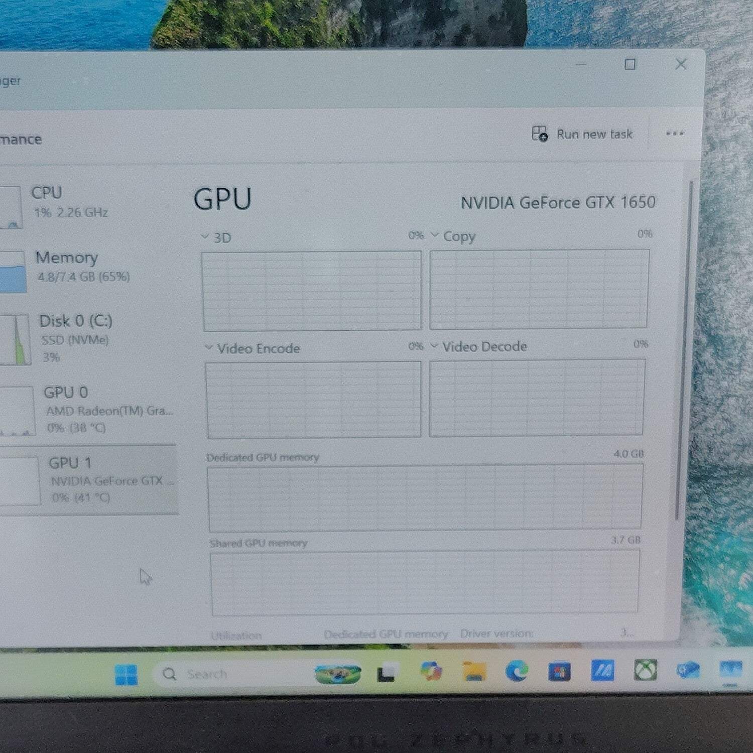 Asus ROG Zephyrus G14 GA401Q Ryzen 7 5800HS 8GB RAM 512GB SSD GeForce GTX 1650