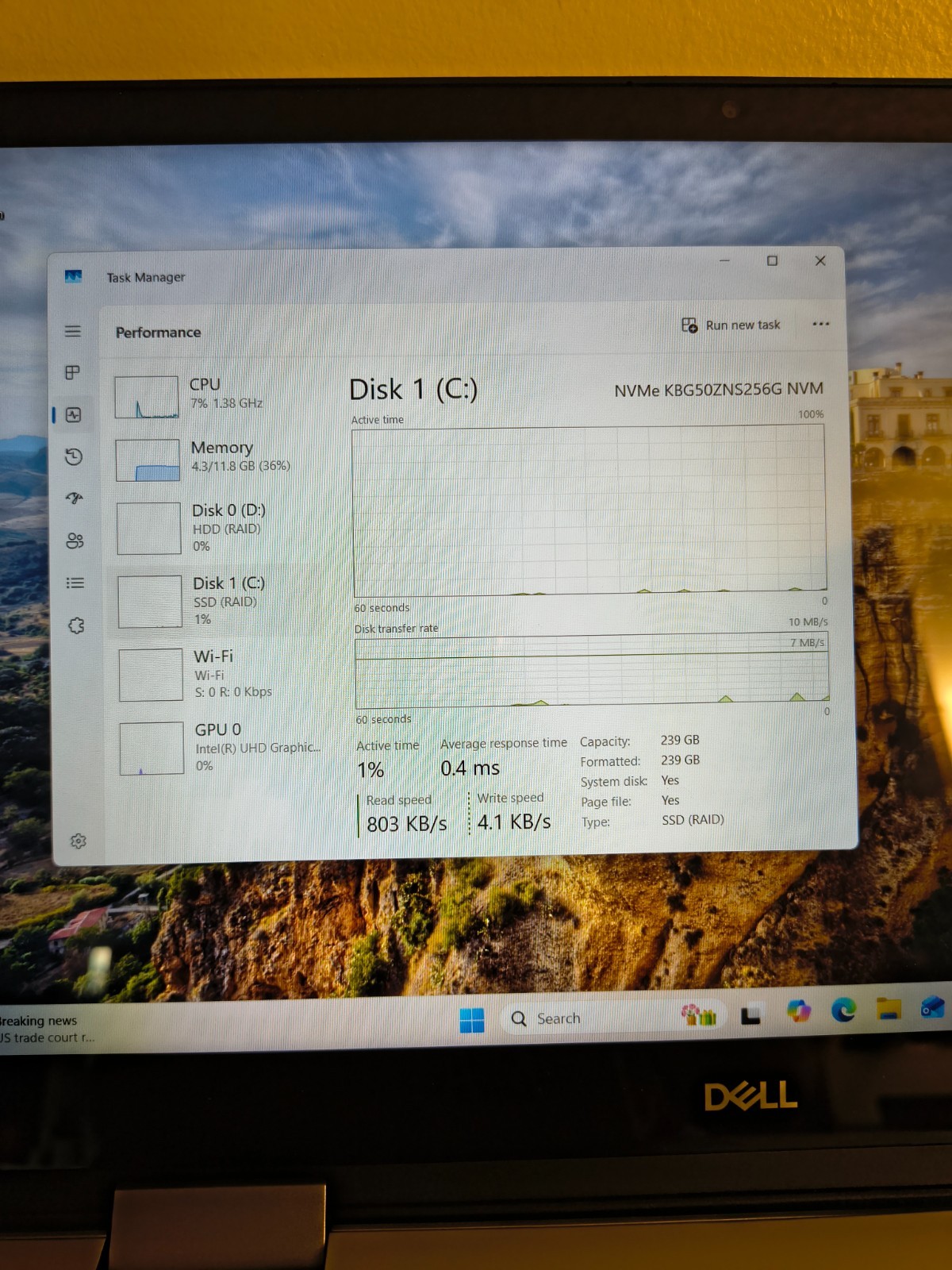 Dell Inspiron 15-5582 2in1 Core i3-8145u@2.1Ghz 12gb 256GB NVMe+1TB HDD Win11Hm