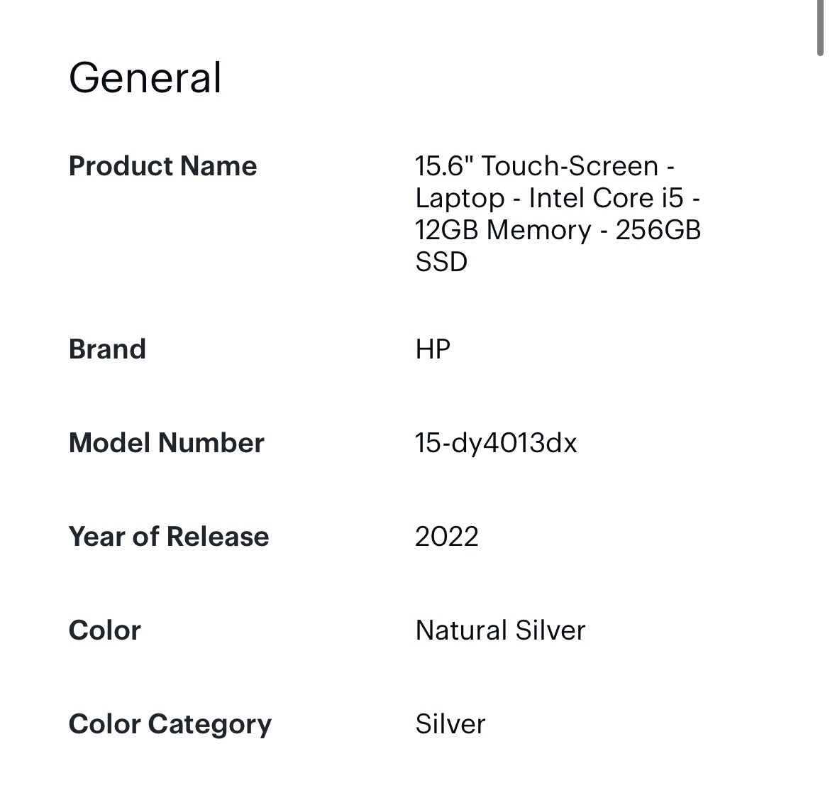 Hp Laptop 15.6” Touch Screen