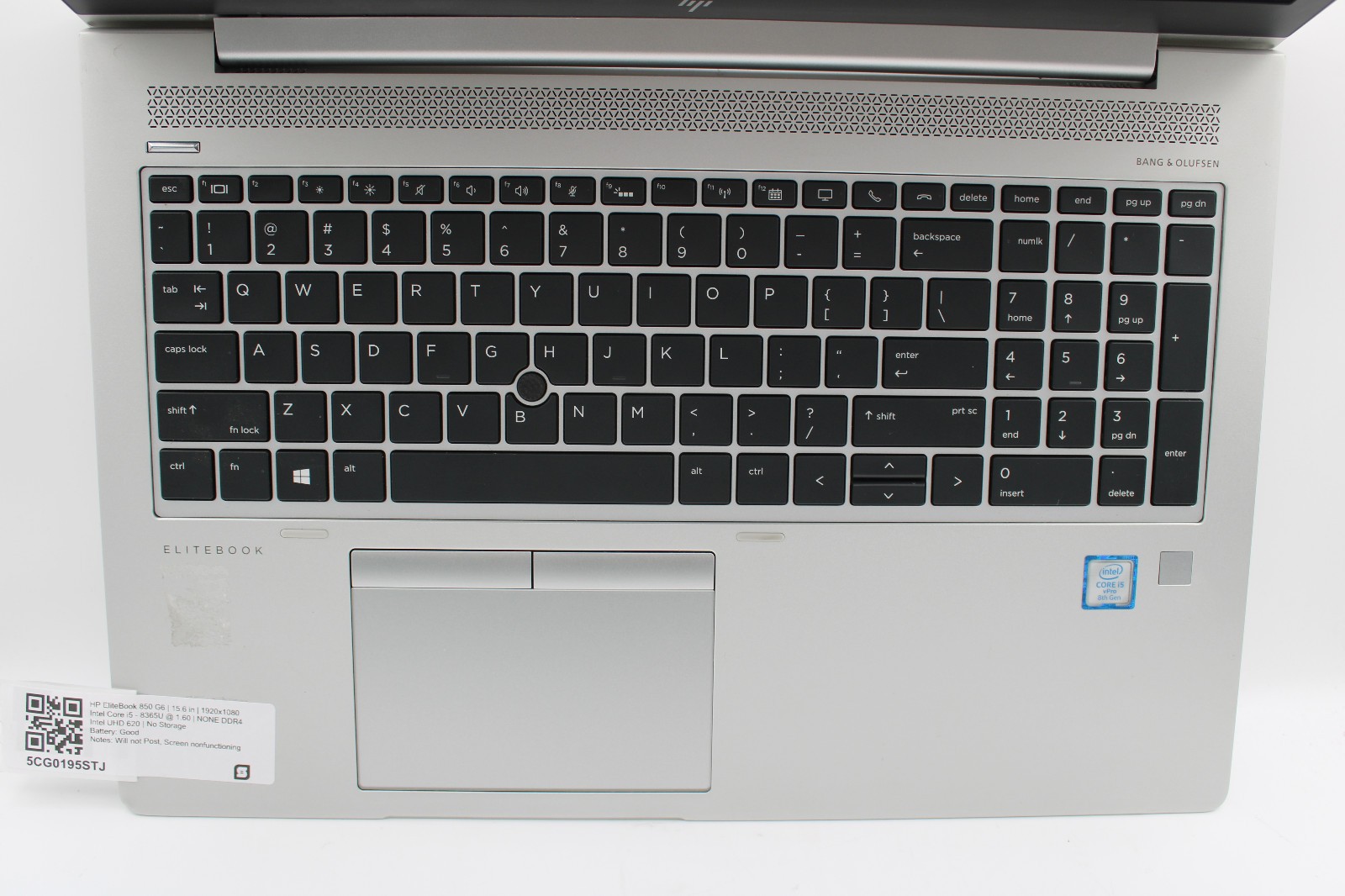 HP EliteBook 850 G6 i5-8365U @ 1.6 GHz No RAM No SSD No OS *PARTS