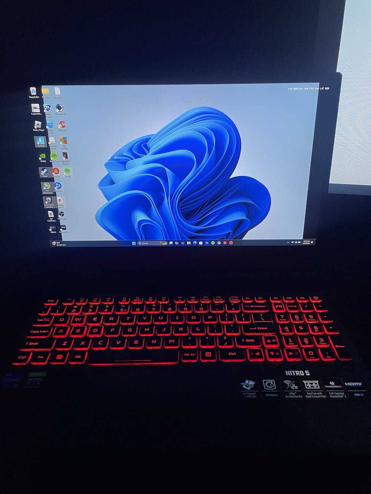 Acer Nitro 5 Laptop 15.6″ Intel Core I5-12500h, 3050ti, 16 gb ddr4 Ram, 500 Gb.
