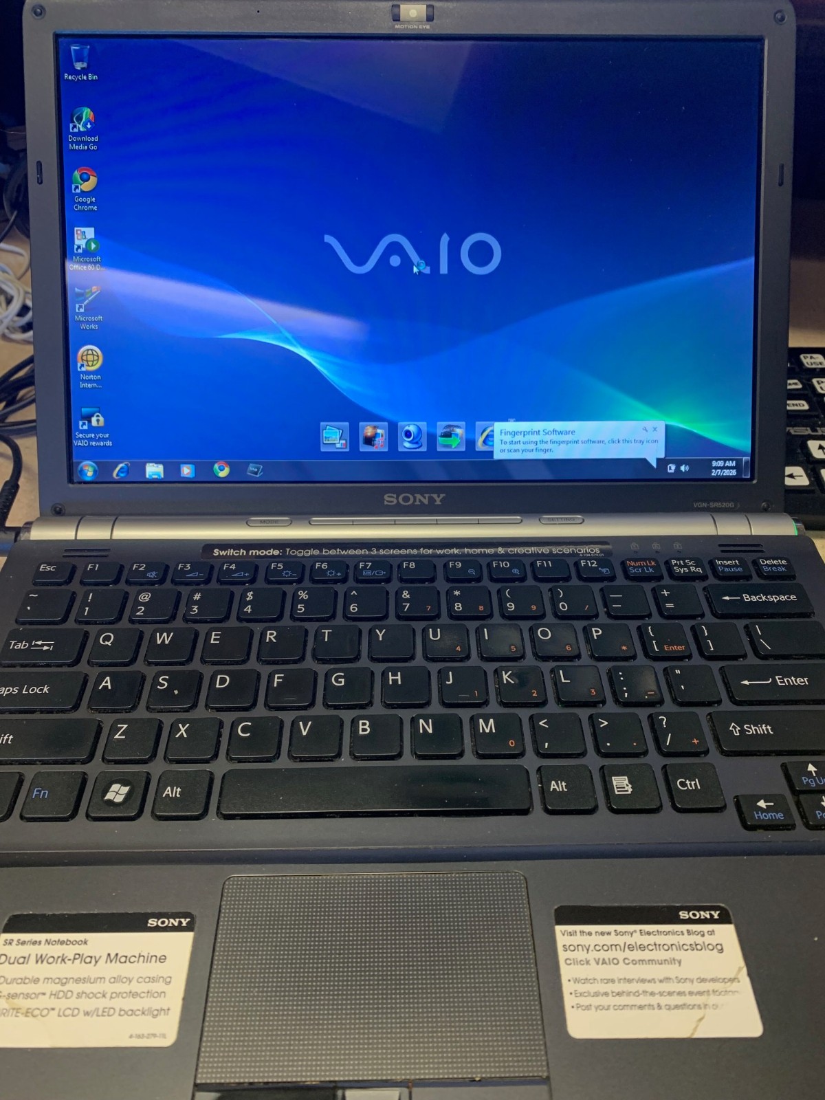 🍎🍎SONY VAIO VGNZ570 LAPTOP VISTA BUSINESS 2009+ORIGINAL RECEIPTS EXC COND🍎🍎