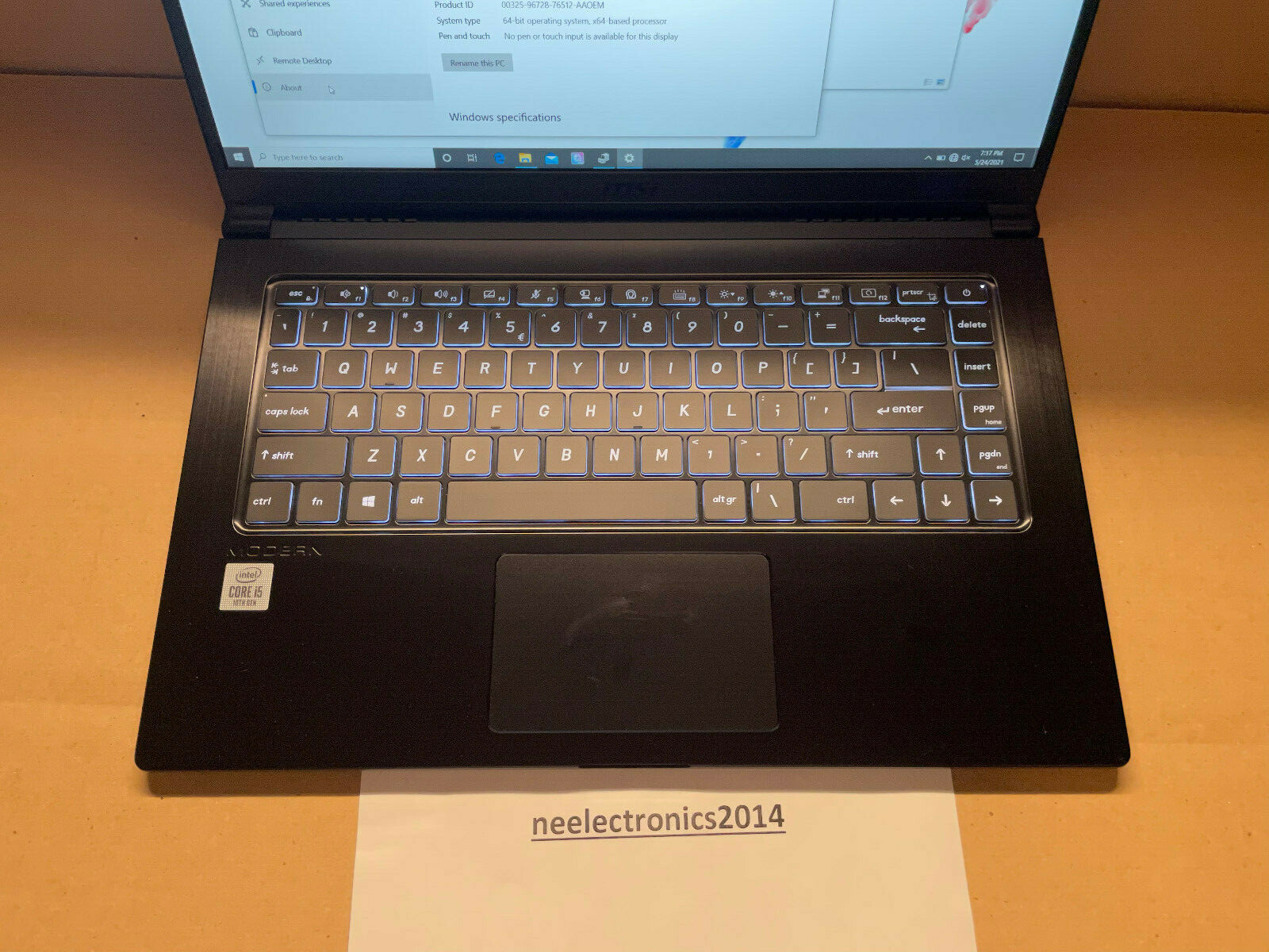 MSI Modern 15 A10M-455 15.6” Intel Core i5-10210U 1.6GHz, 8GB RAM, 512GB SSD