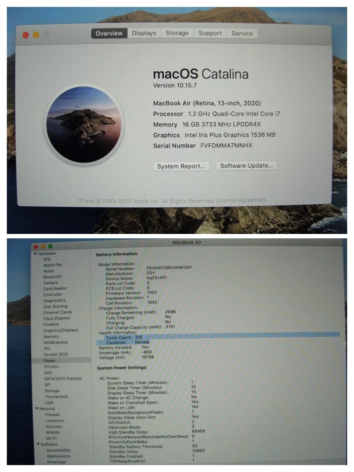 Apple MacBook Air 13″ A2179 (2020) i7-1060NG7 16GB 256GB MWTJ2LL/A Space Gray