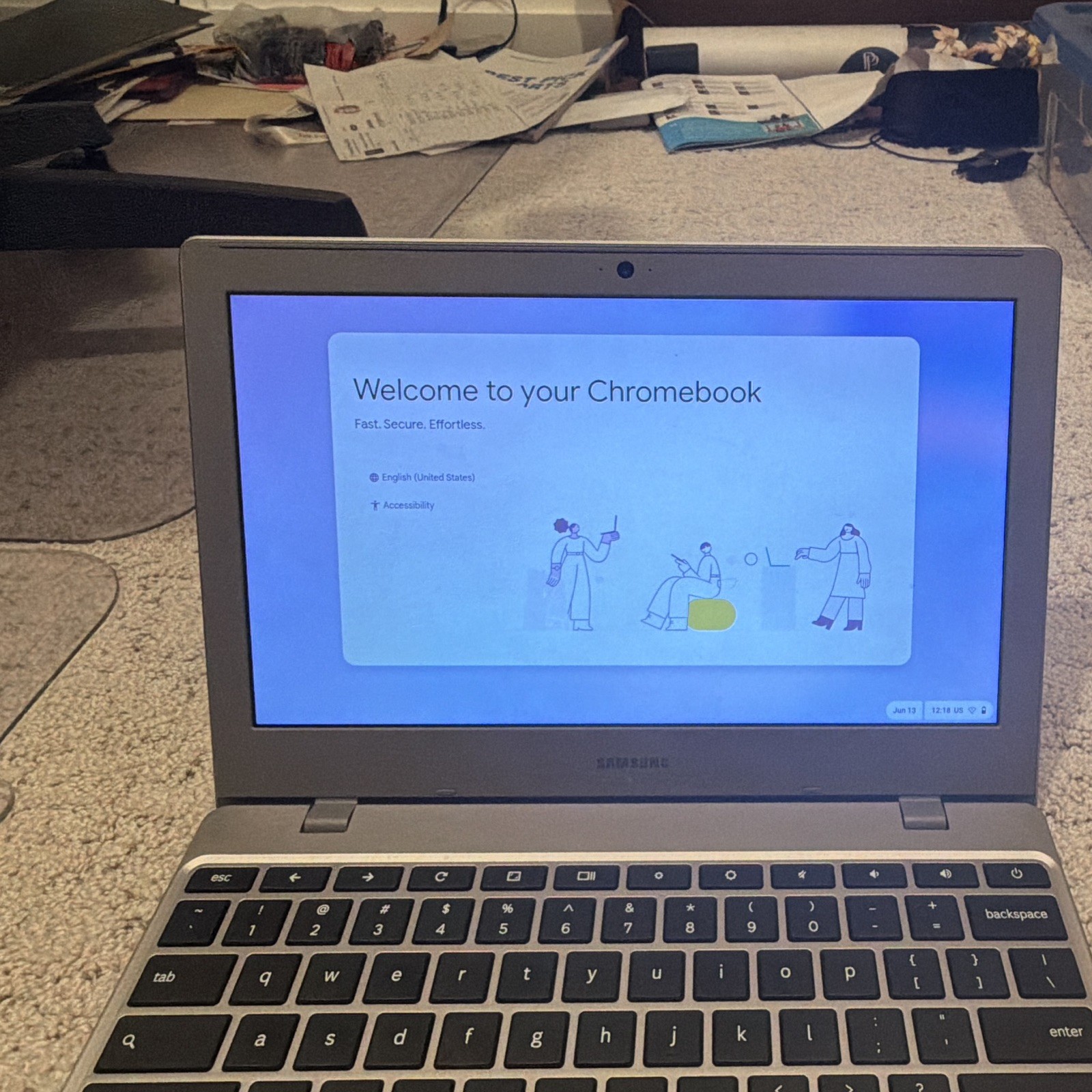 Samsung Chromebook 11.6 in Chrome OS Laptop, Built-In Webcam, Silver