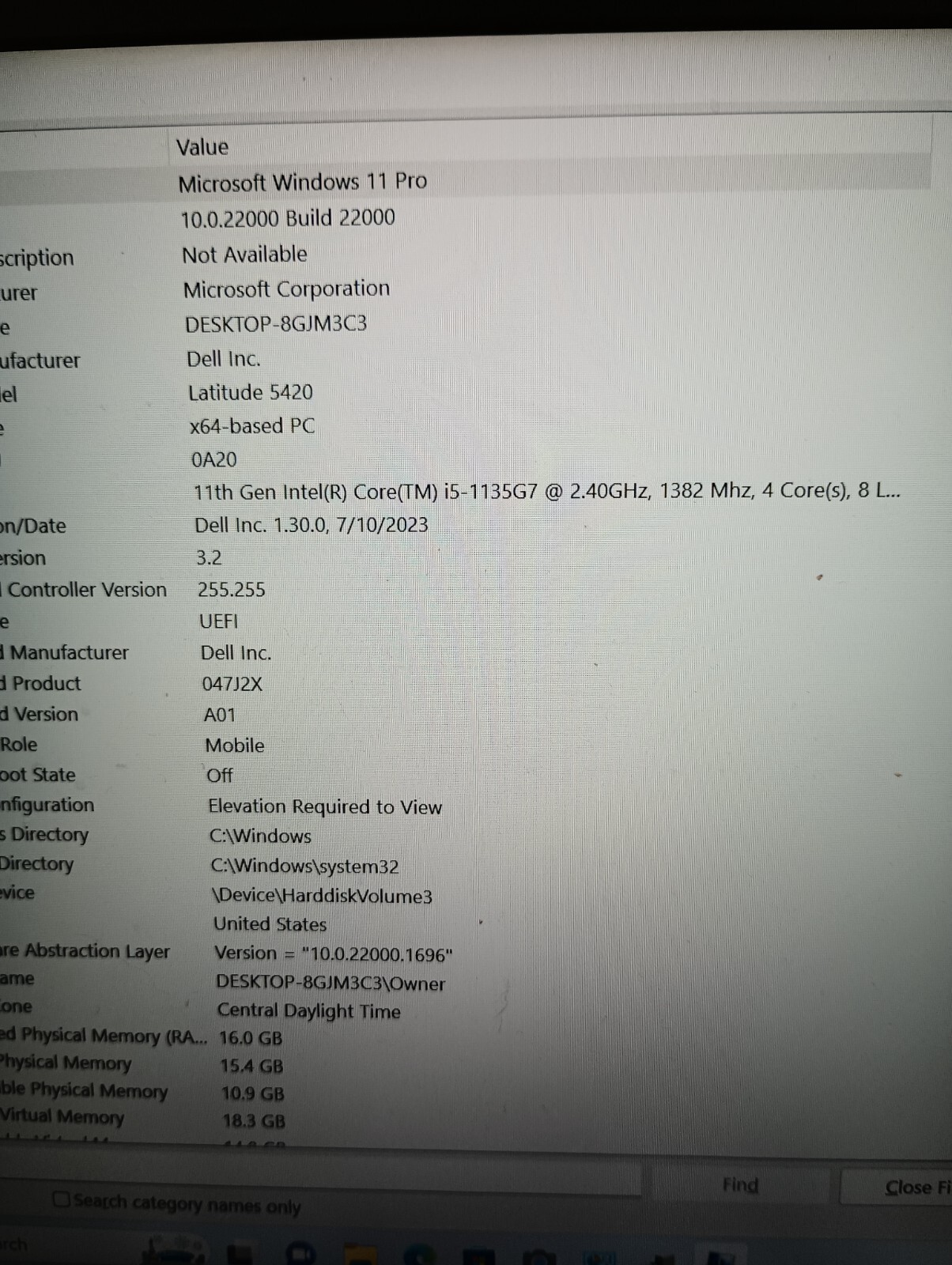8112 Latitude 5420(no charger).i5 11th gen(4cores).16GB.512GB NVMe.14″.Backlit.