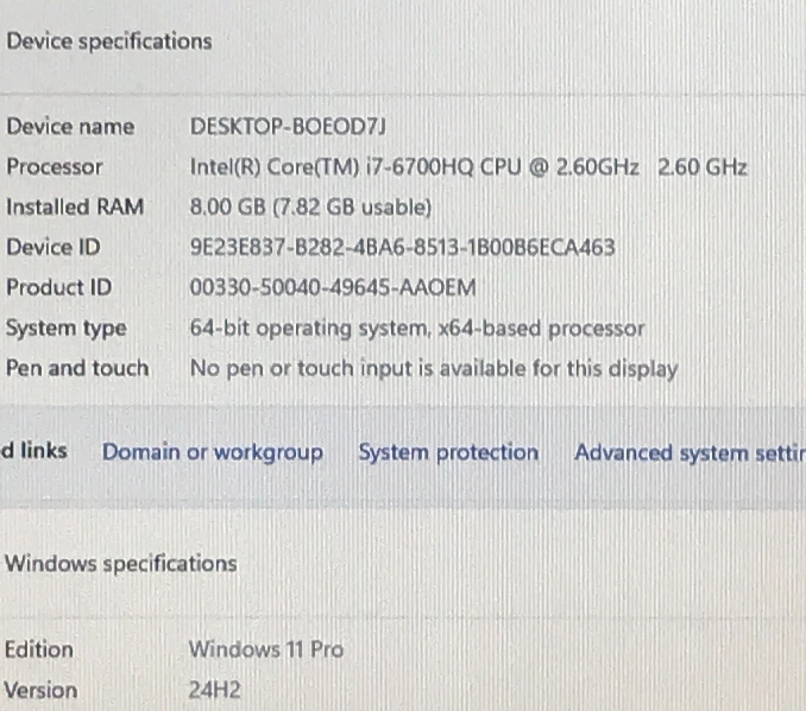 SAGER P670RE i7-6700HQ@2.60GHz 8GB RAM 1TB HDD W11P NVIDIA GTX 970M *READ