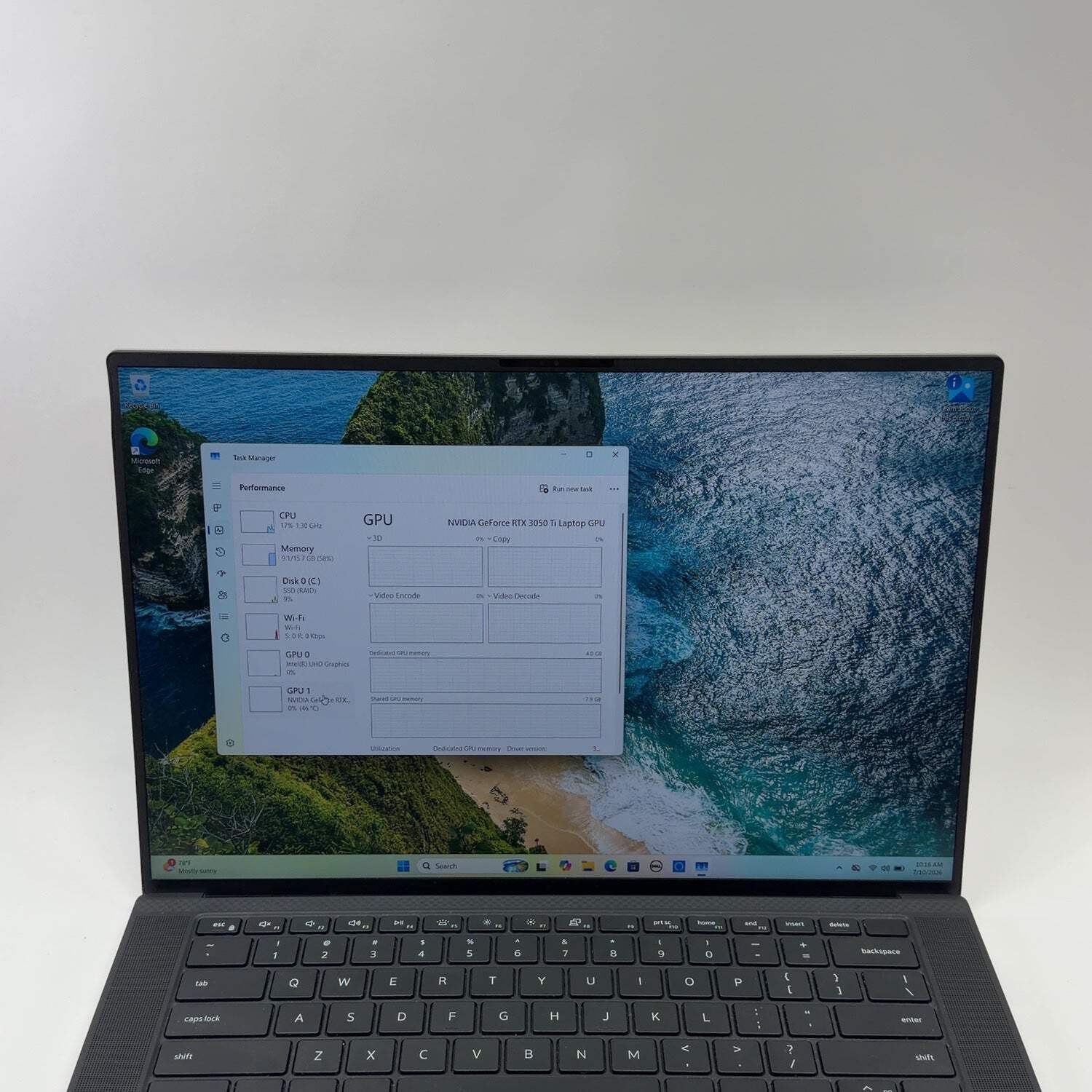 Dell XPS 9510 15.6″ i7-11800H 2.3GHz 16GB RAM 512GB SSD GeForce RTX 3050 Ti