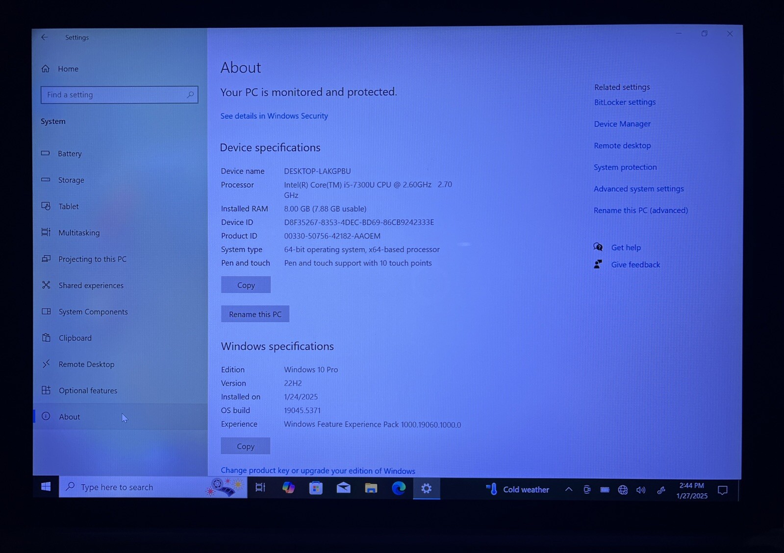 Dell Latitude 5285 i5-7300U@2.6GHz, 8GB RAM, 256GB M2, Win 10 Pro *READ*
