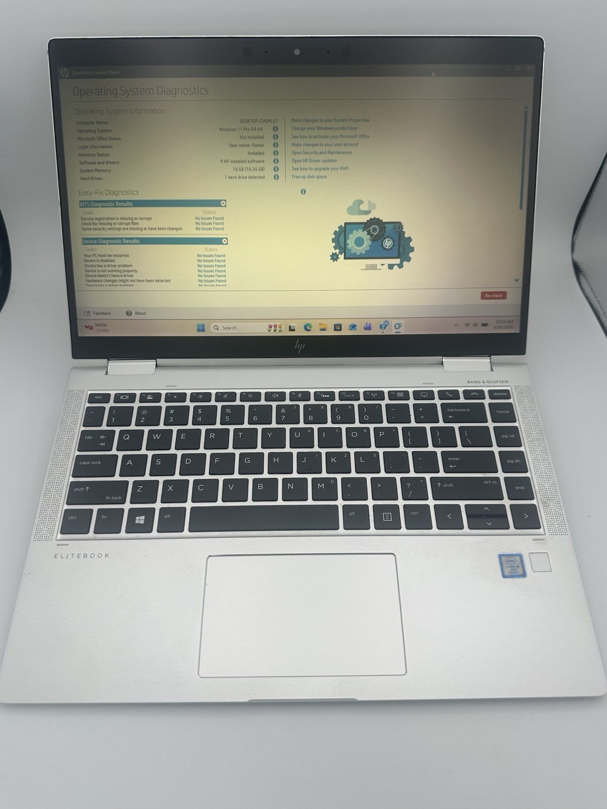 HP Elitebook x360 1040 G6 Laptop i5-8365U 16GB RAM 256GB SSD Win 11 Pro