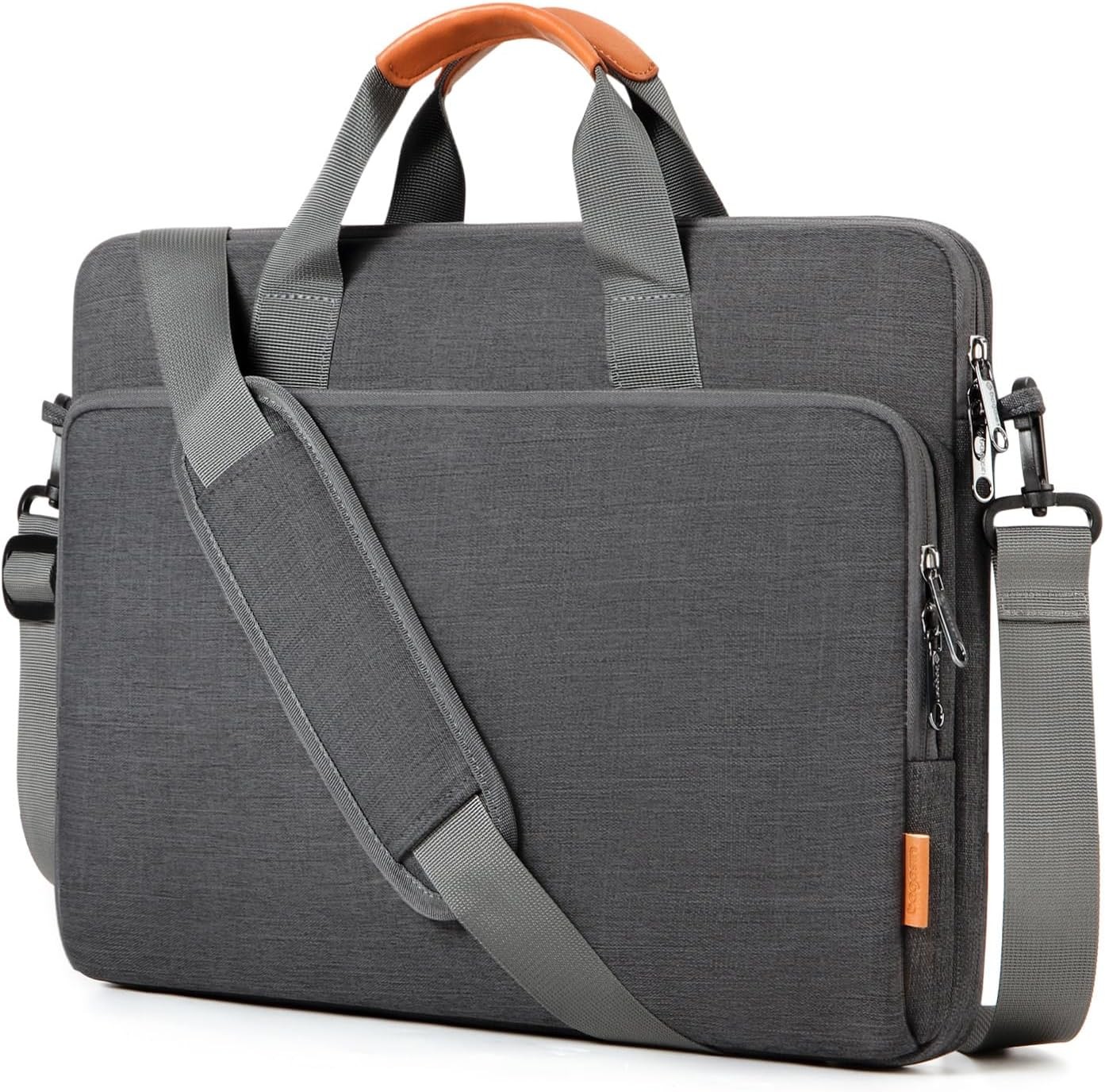 Lightweight Business Casual Laptop Shoulder Bag for 17-18 Inch PCs, Grey Case