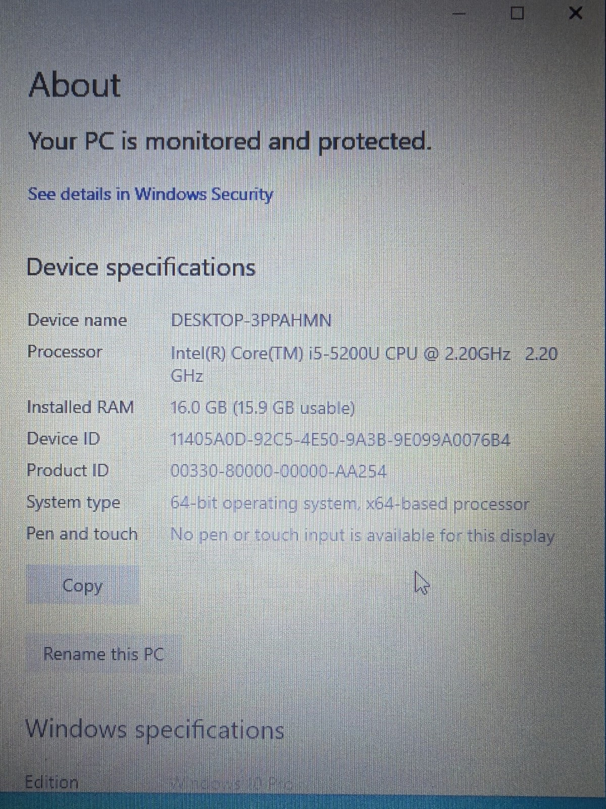 NO BATTERY – Dell Latitude E7450 i5-5200u, 16 GB RAM – 500GB HDD Windows 10 Pro