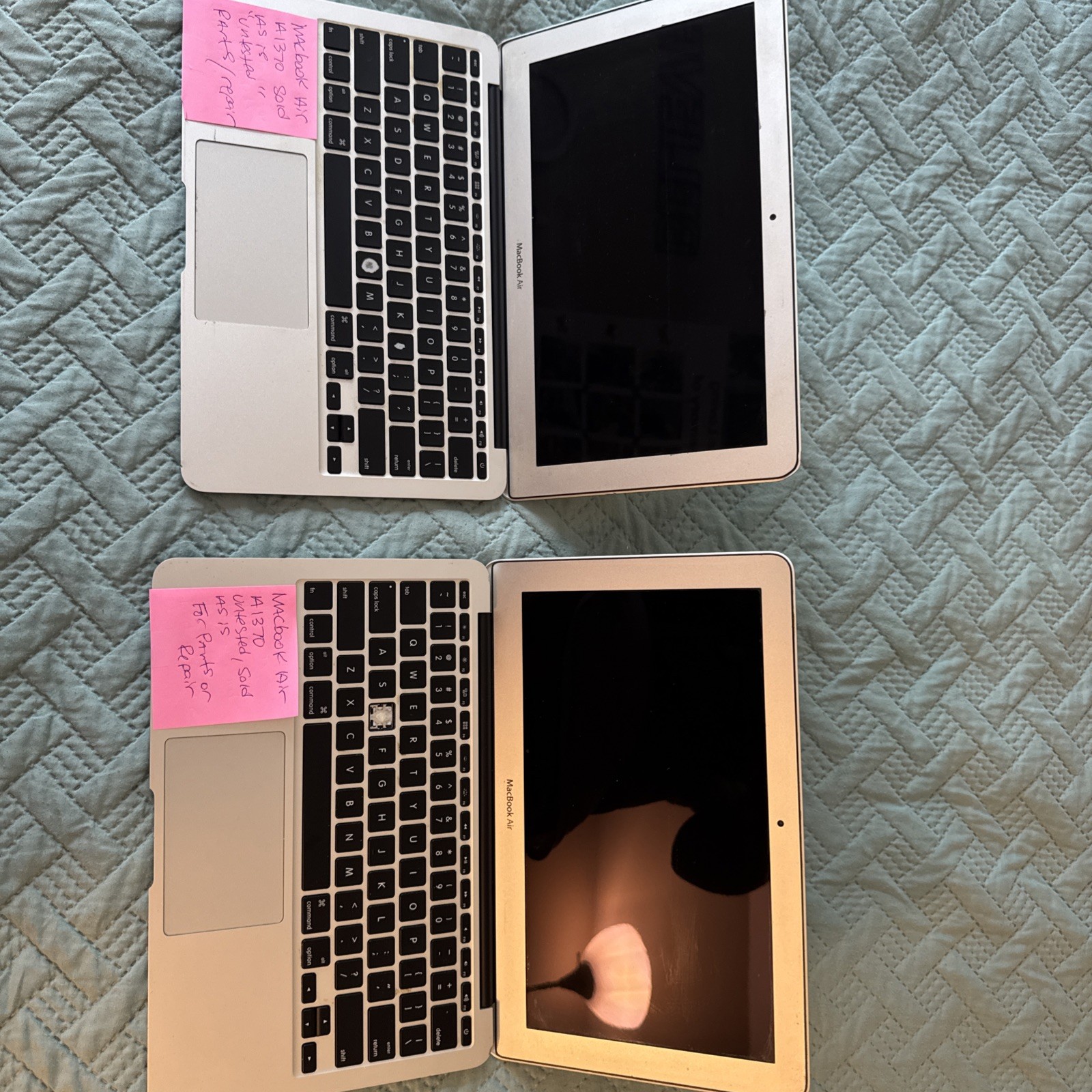 Lot of (8) Apple MacBooks: 2- PRO’s 1425, 2-AIR, A1466, 2-AIR, A1465/2-AIR,A1370