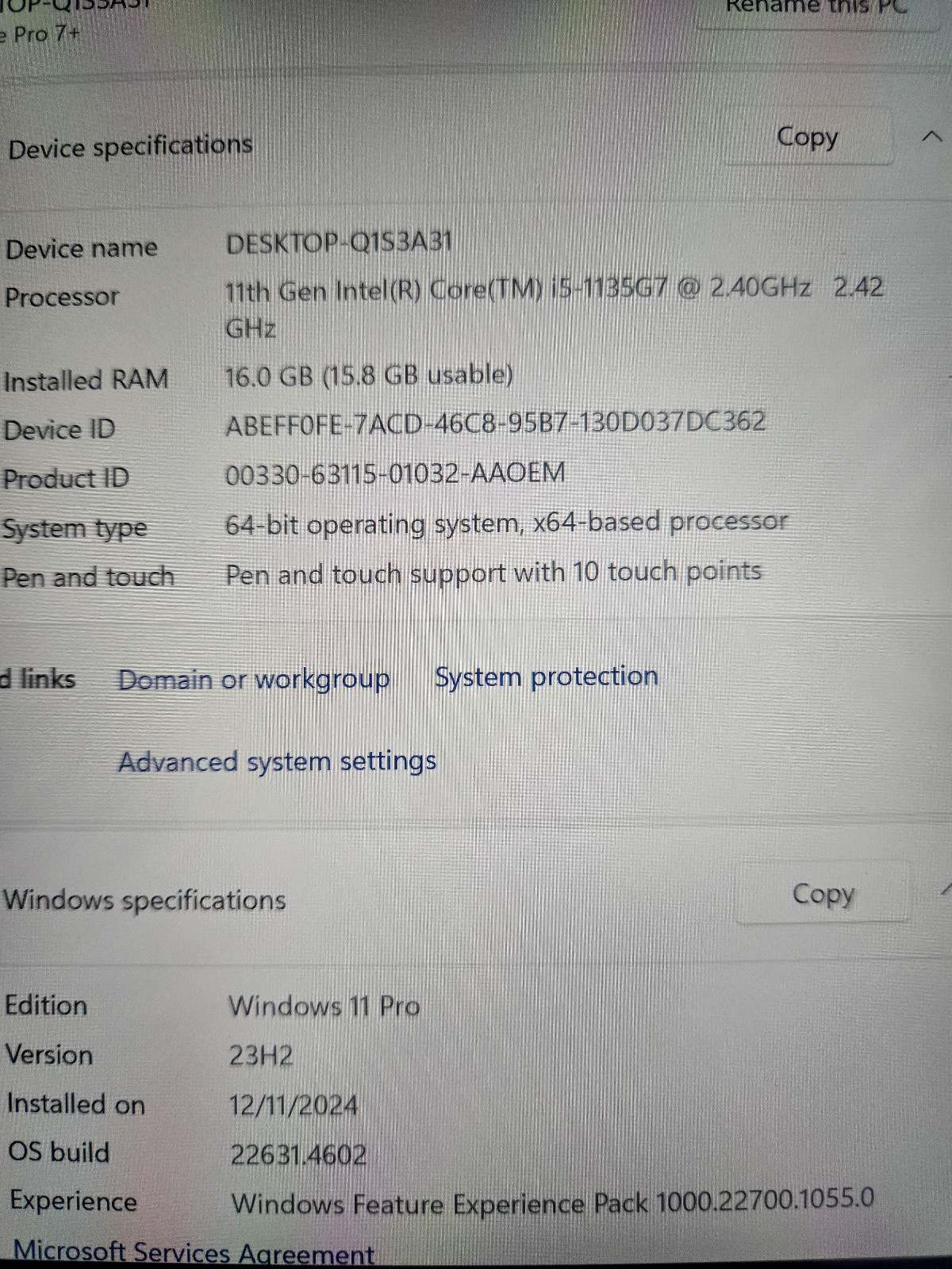 Microsoft Surface Pro 7+ 1961 16Gb LTE