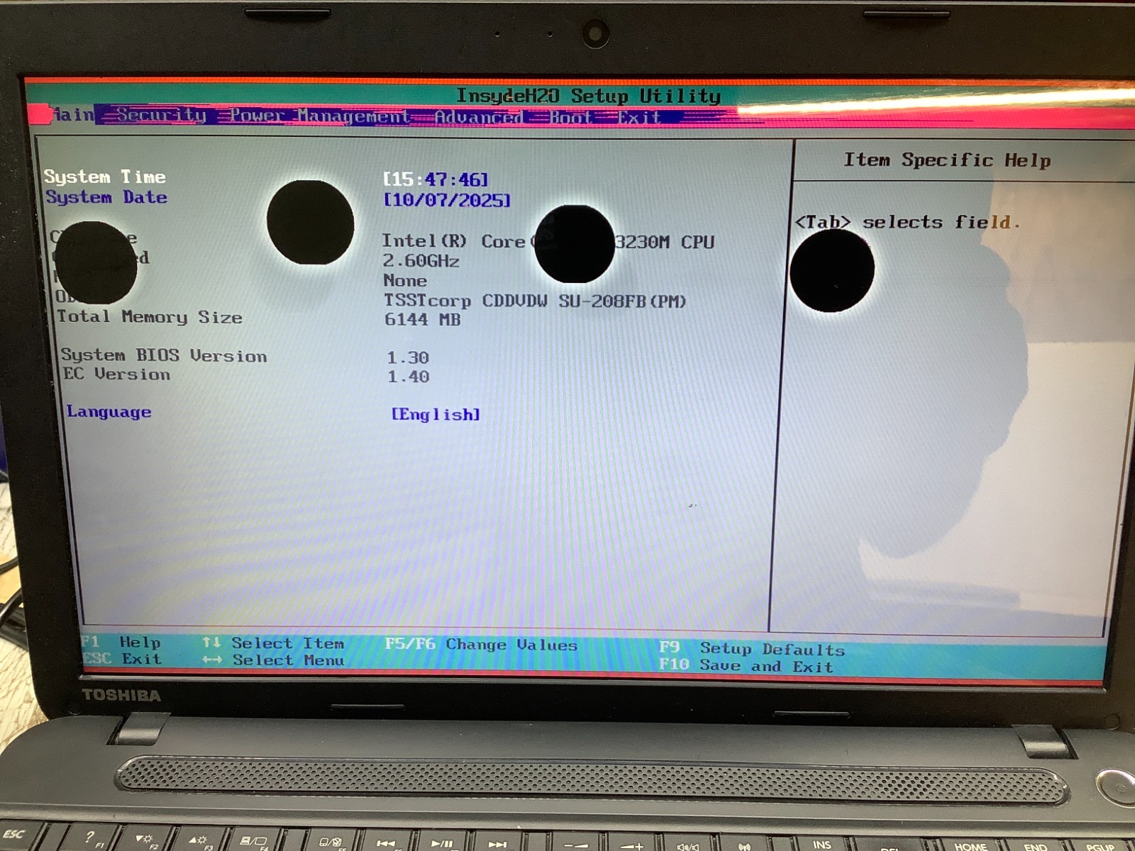 Toshiba Satellite C50-A Intel i5-3230M 2.6GHz 6 GB NO HDD – BAD SCREEN