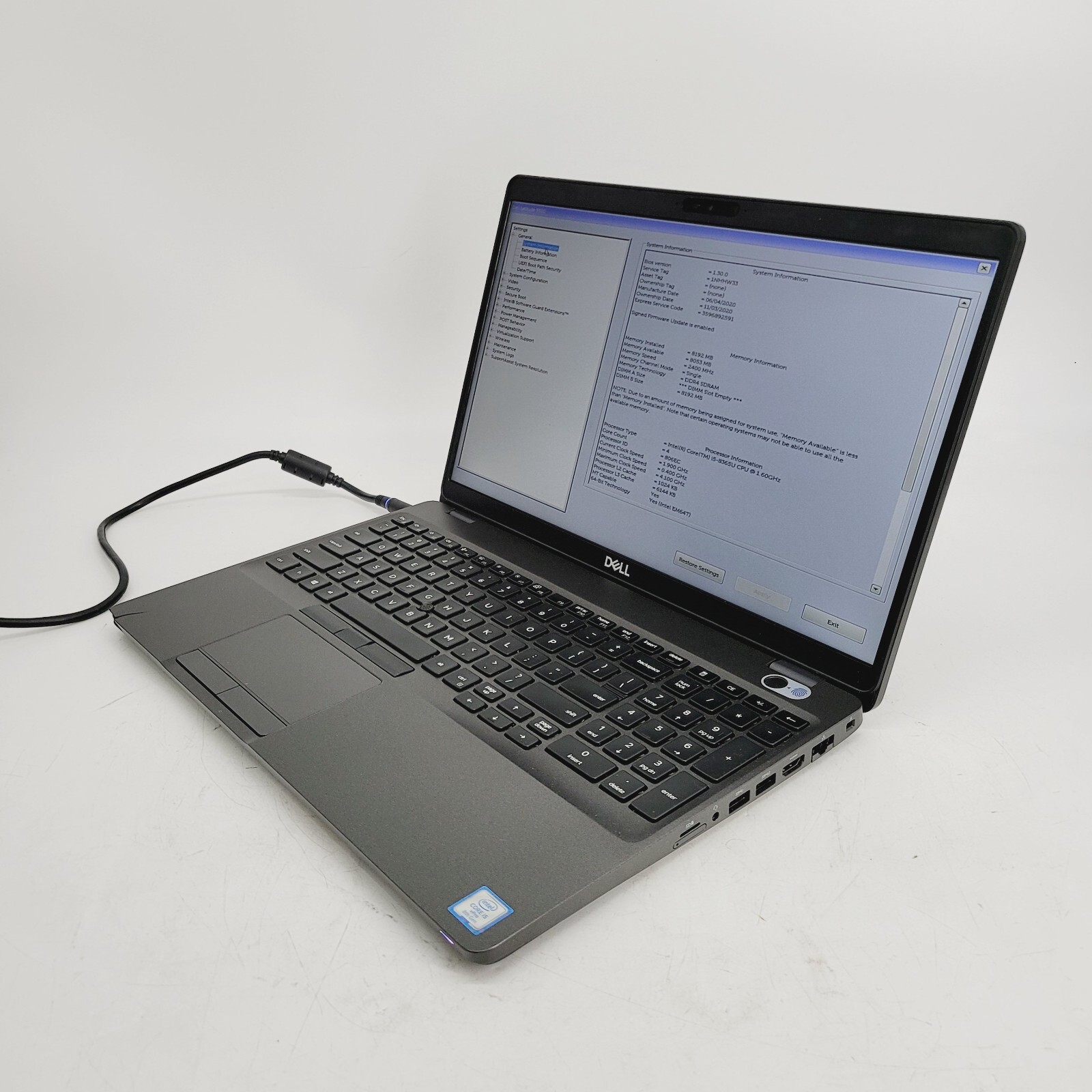 Dell Latitude 5500 Core i5-8365U 1.6GHz 8GB RAM No HDD 15.6″ ***Boot to Bios