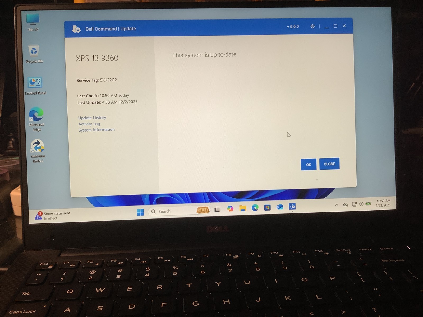 Dell XPS 9360, i5 7200u, 8 GB – 256 GB M2 NVMe SSD Windows 11 Pro # 5XK22G2