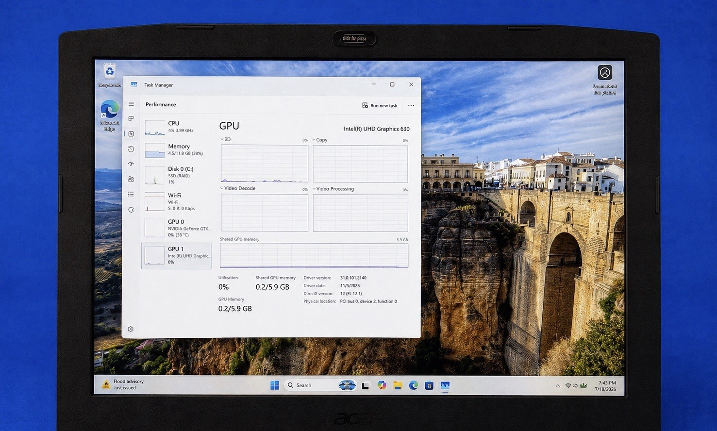Acer Nitro 5 AN515-53 15.6” FHD i5-8300H GTX 1050 Ti 12GB 512GB SSD Win11 Great