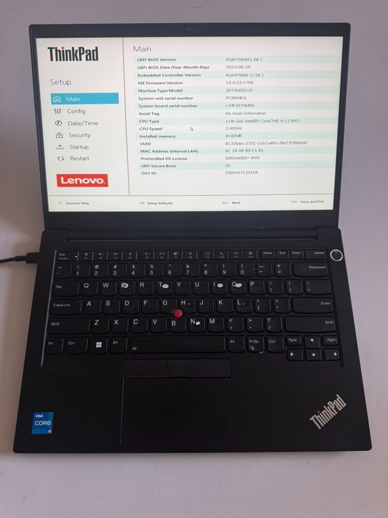 Lenovo ThinkPad E14 Gen 2 Laptop Intel Core i5-1135G7 8GB RAM – No SSD