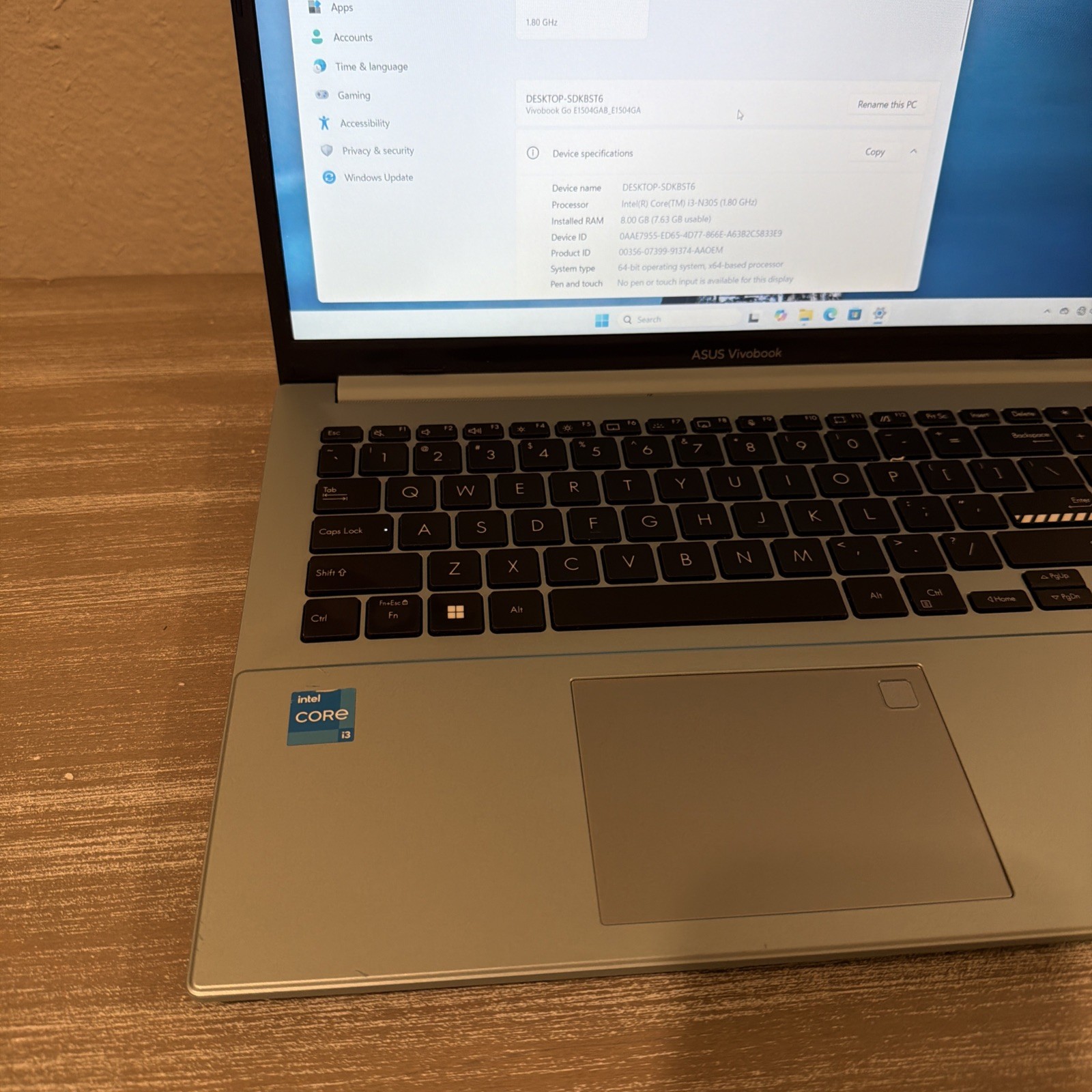 ASUS Vivobook Go 15 E1504GA i3-N305 / 8GB RAM / 256GB SSD / 15.6″ FHD Windows 11