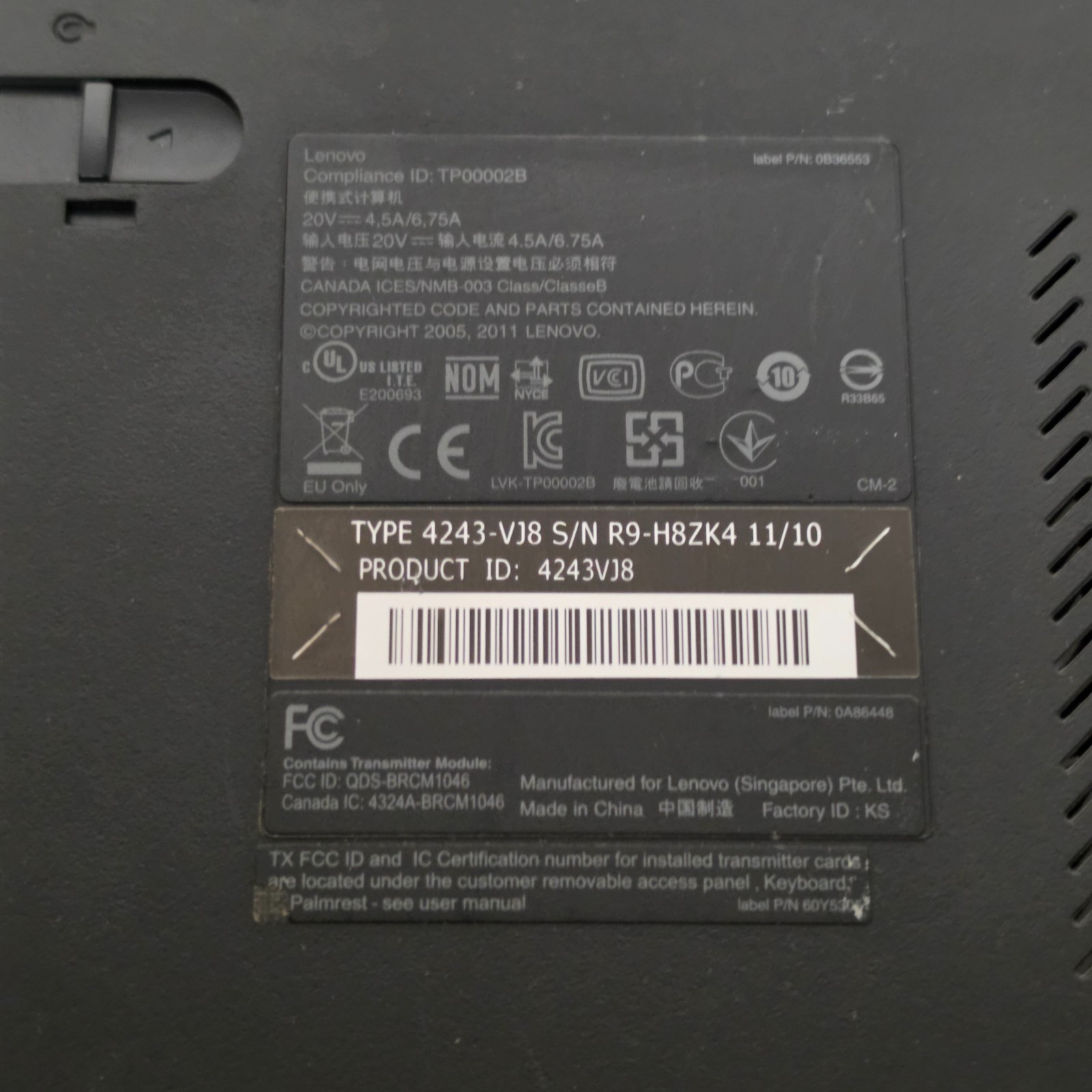 Lenovo ThinkPad T520 Laptop PC | Intel Core i7-2720M | 4GB RAM | No HDD A9